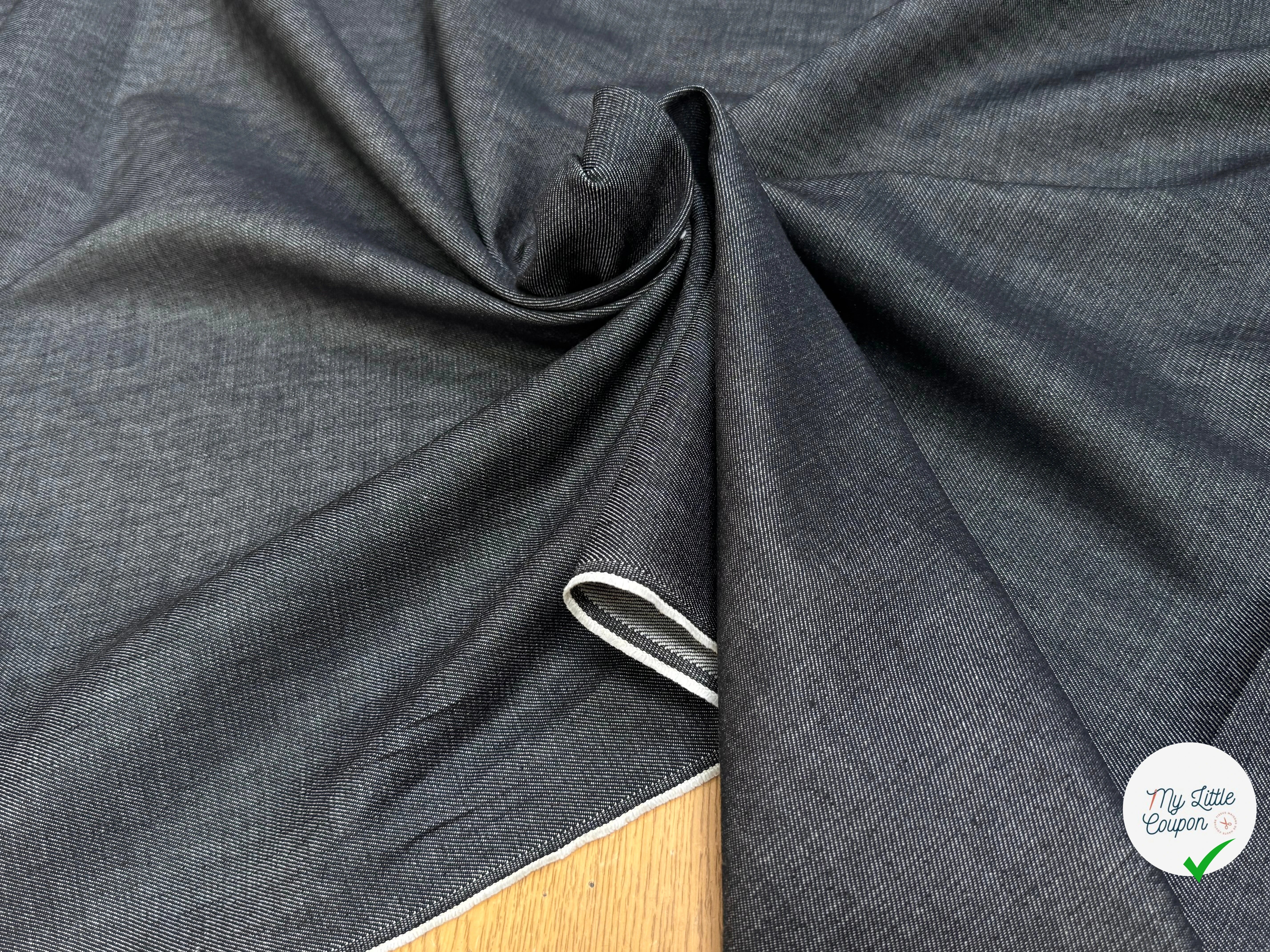 DENIM COTON LÉGÈREMENT STRETCH UNIVERSE/ANTRACITE 99% COTON - My Little Coupon