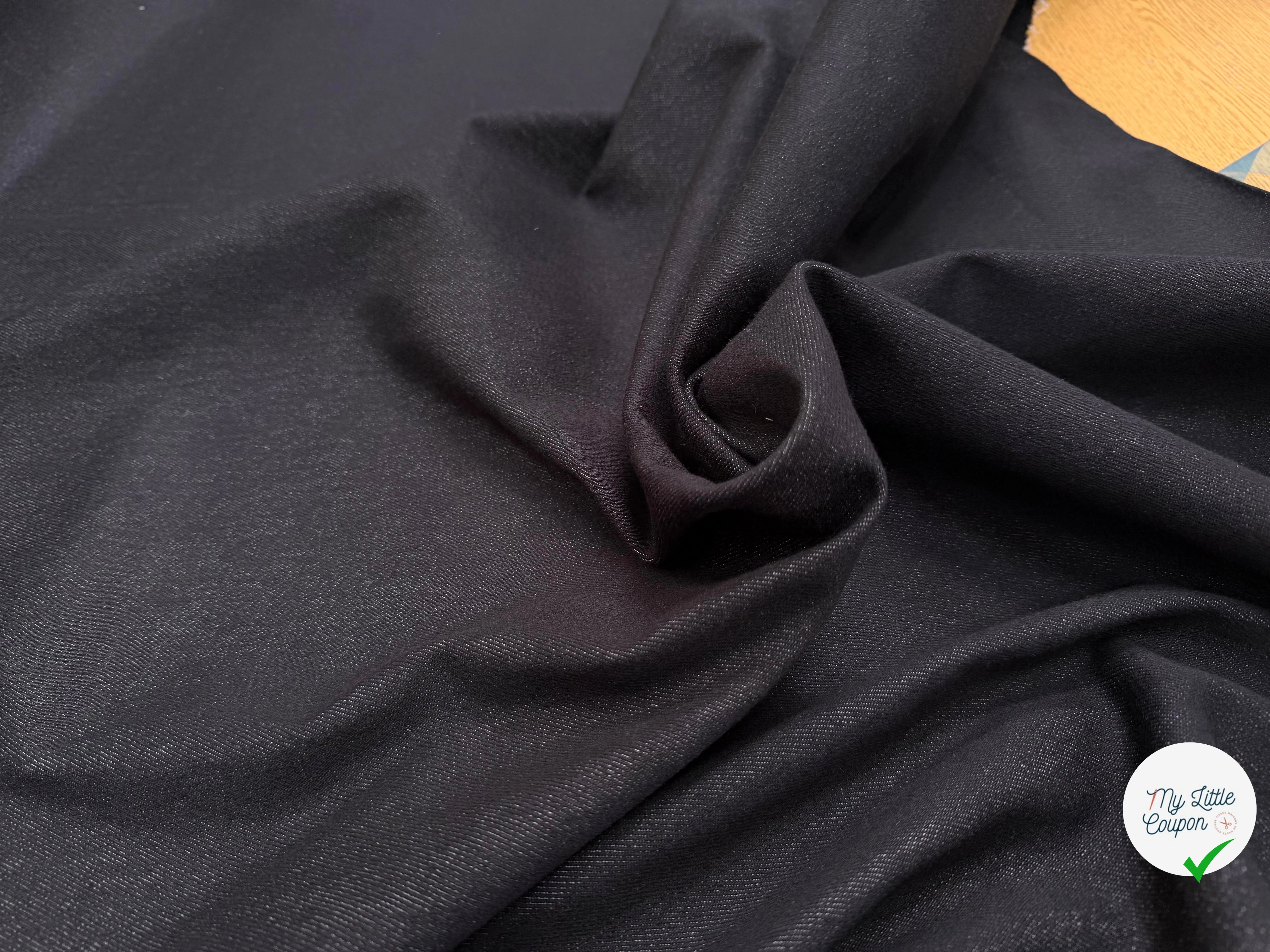 DENIM NOIR LEGREMENT STRETCH QUALITÉ COUTURE - My Little Coupon
