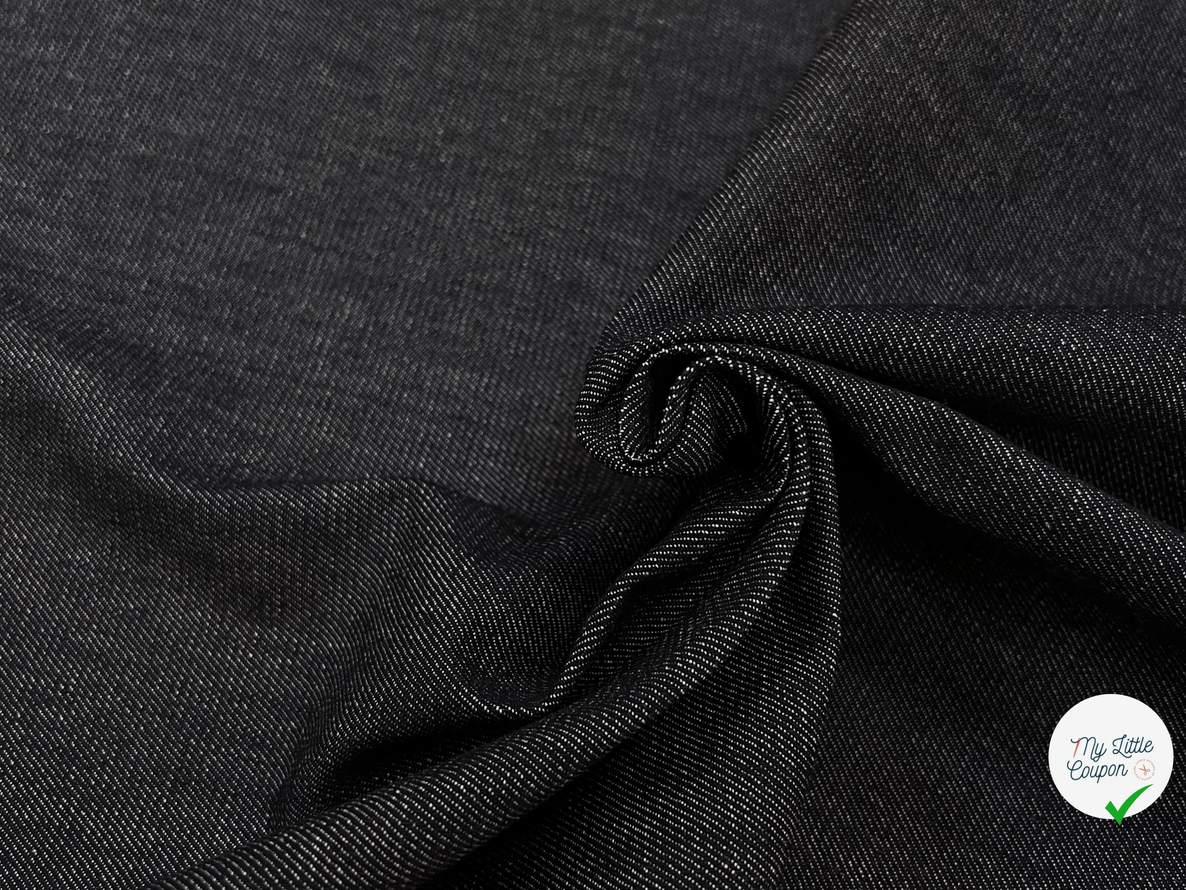 DENIM PRESTIGE SANMERO BLACK 100% COTON - My Little Coupon