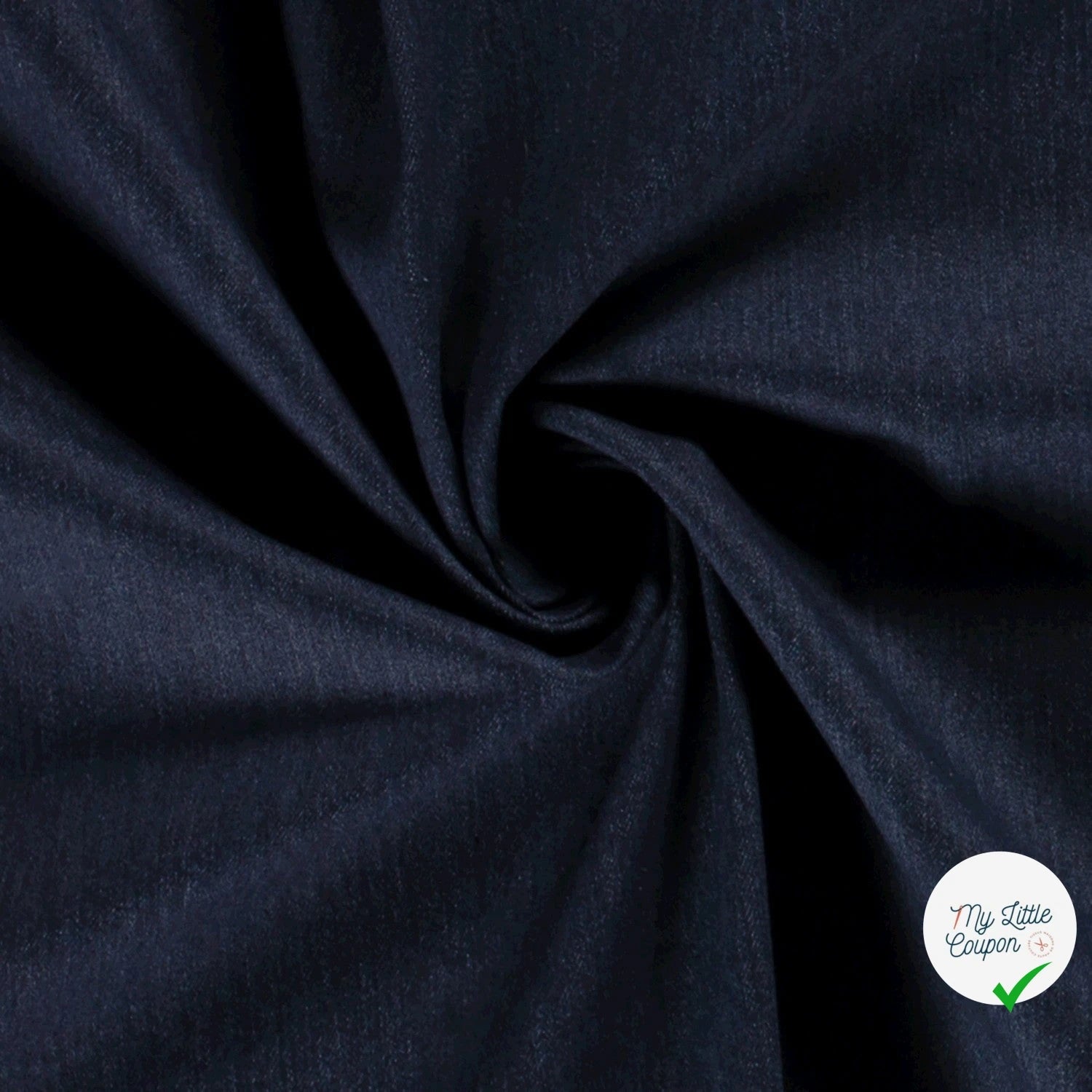 DENIM STRETCH PRÉ-LAVÉ BLEU MARINE 70% COTON - My Little Coupon