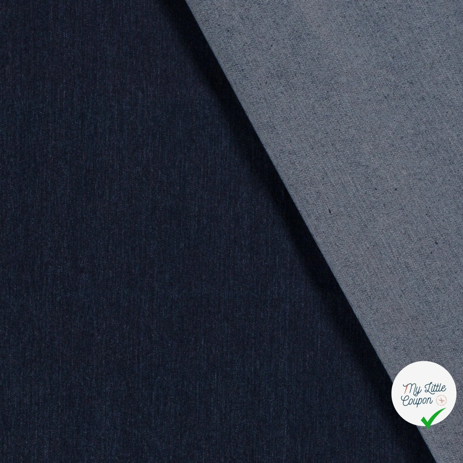 DENIM STRETCH PRÉ-LAVÉ BLEU MARINE 70% COTON - My Little Coupon