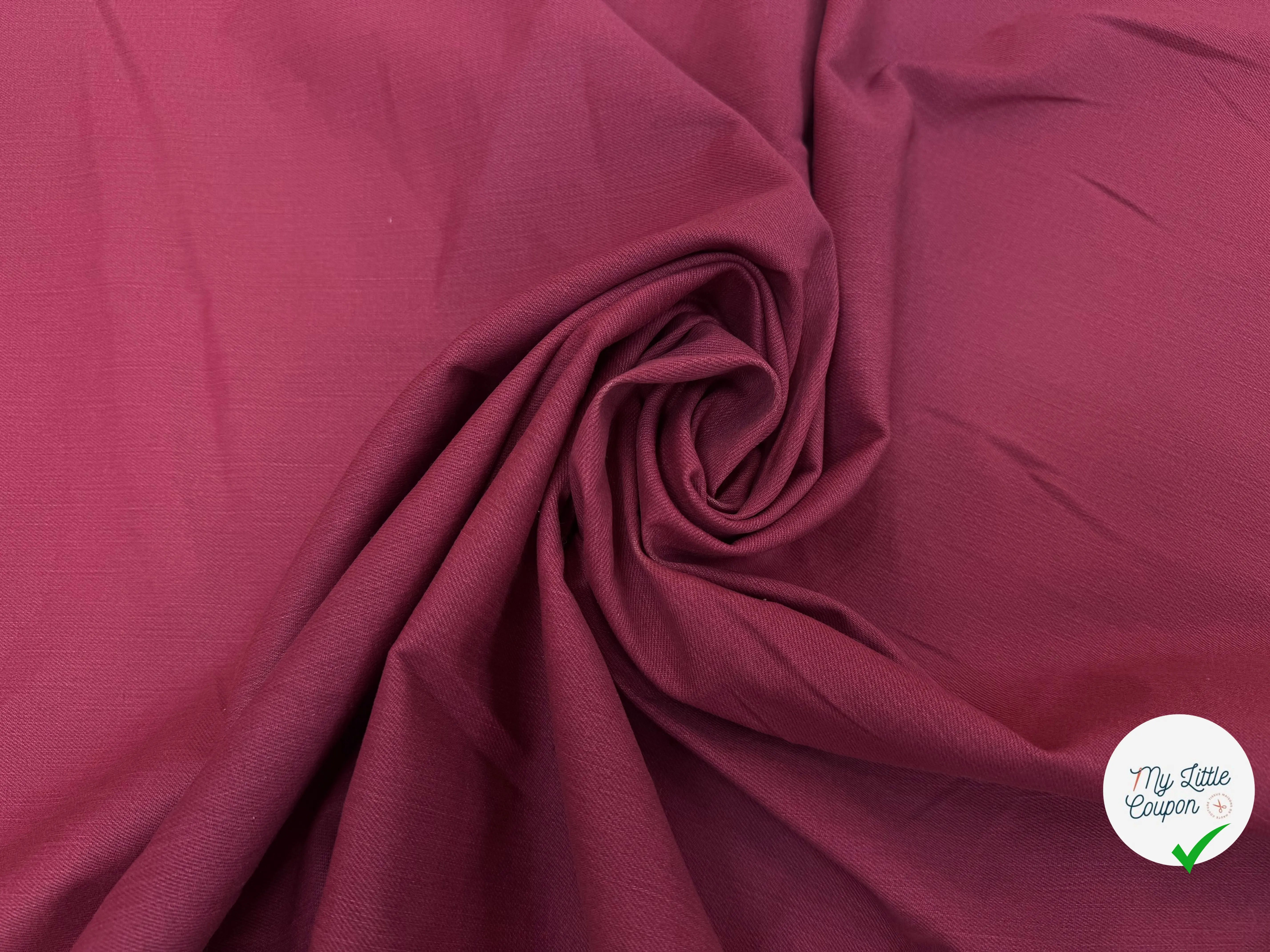 DENIM UNI ROSE FONCÉ COTON STRETCH - My Little Coupon