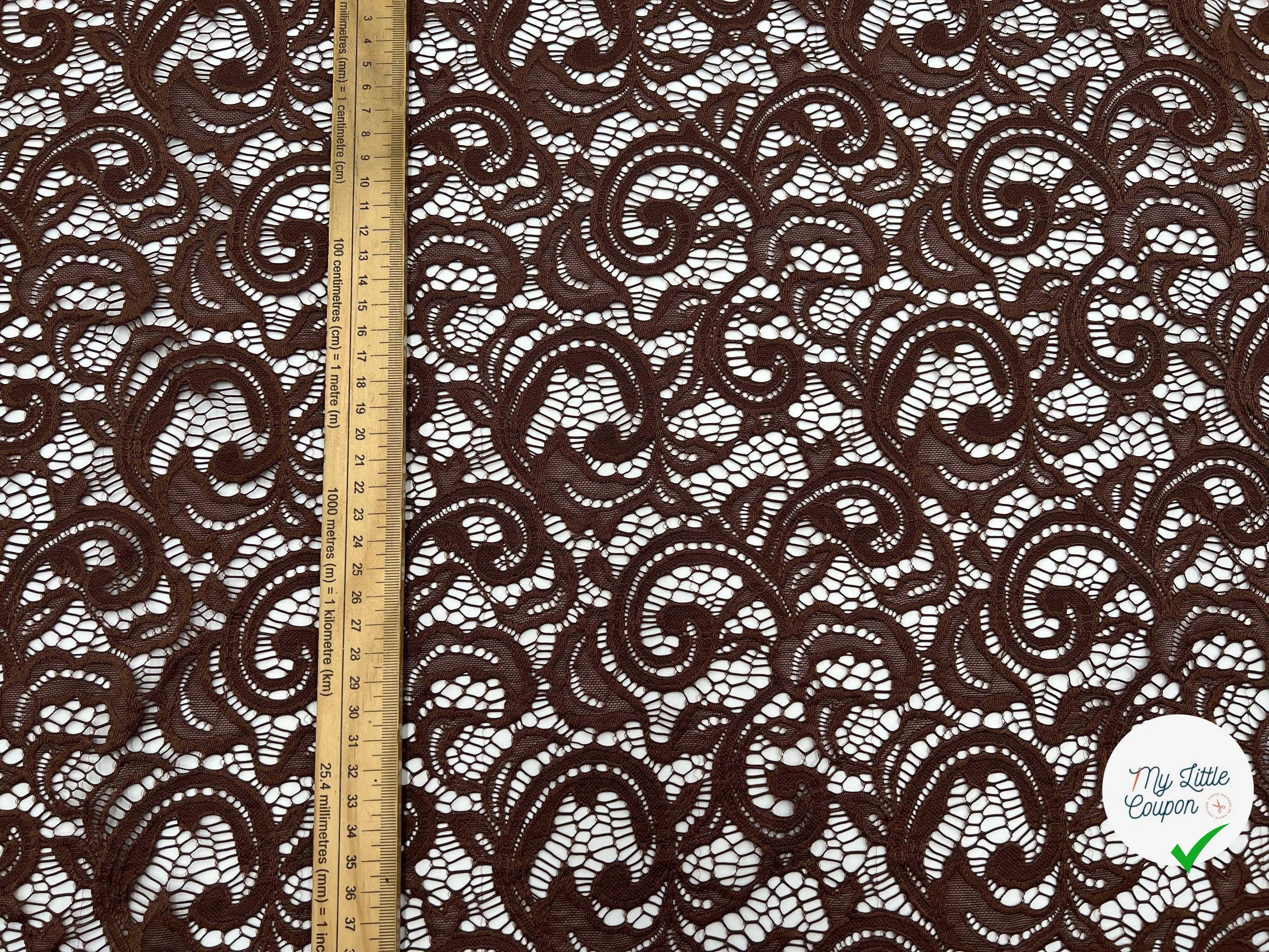 DENTELLE BAROQUE MOKA - My Little Coupon - tissu - coudre