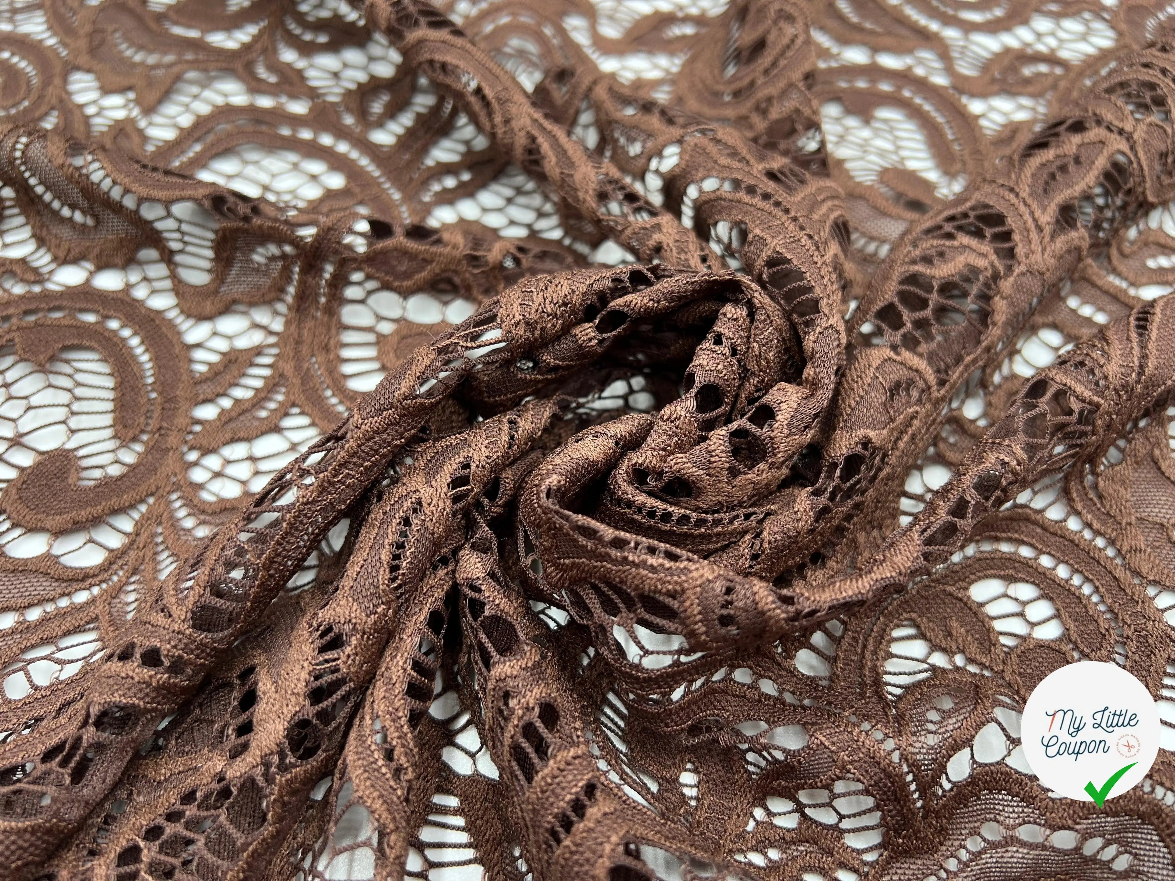 DENTELLE BAROQUE MOKA - My Little Coupon - tissu - coudre