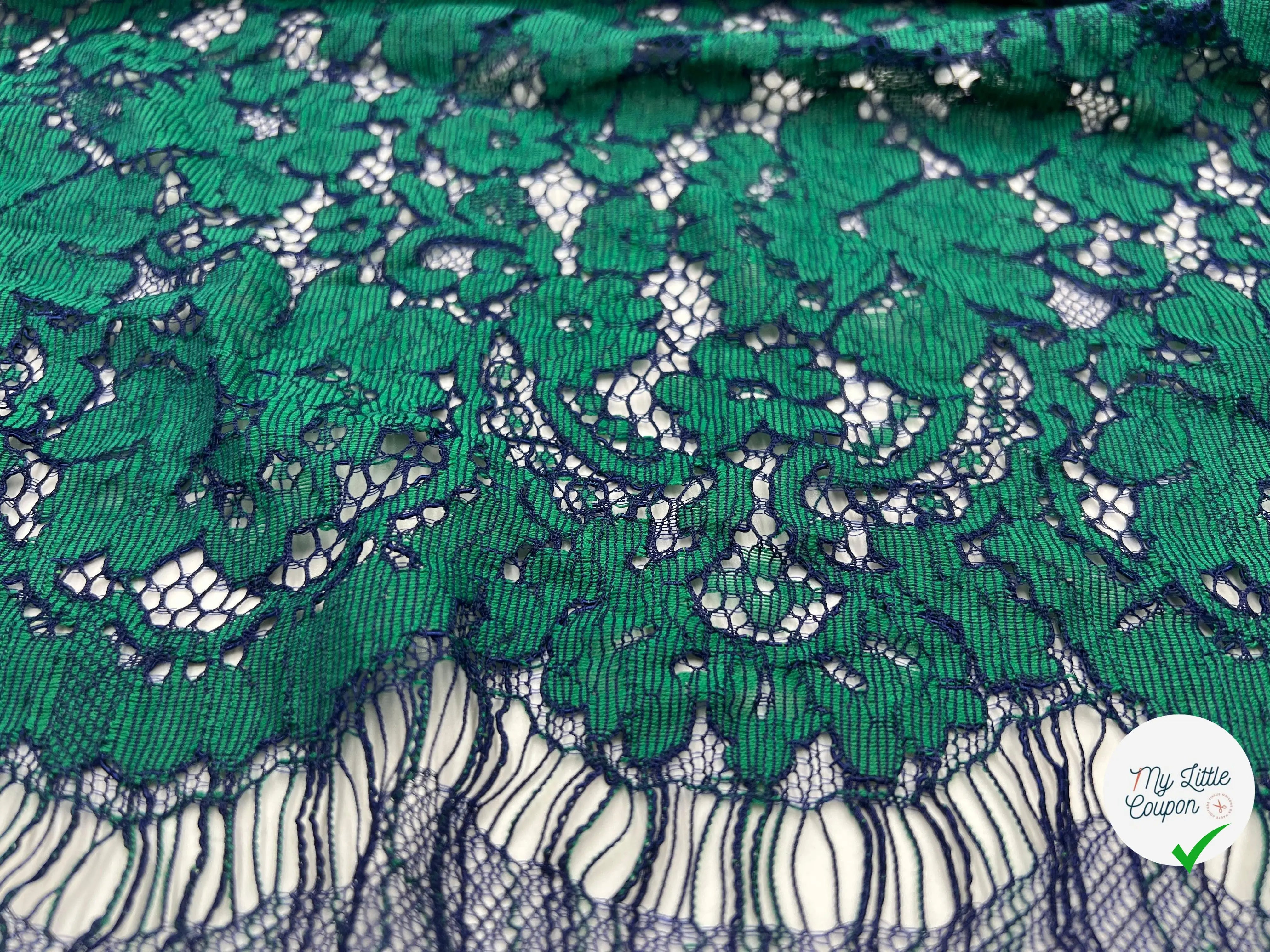 DENTELLE BLUE AND GREEN GARDEN - My Little Coupon - tissu - coudre