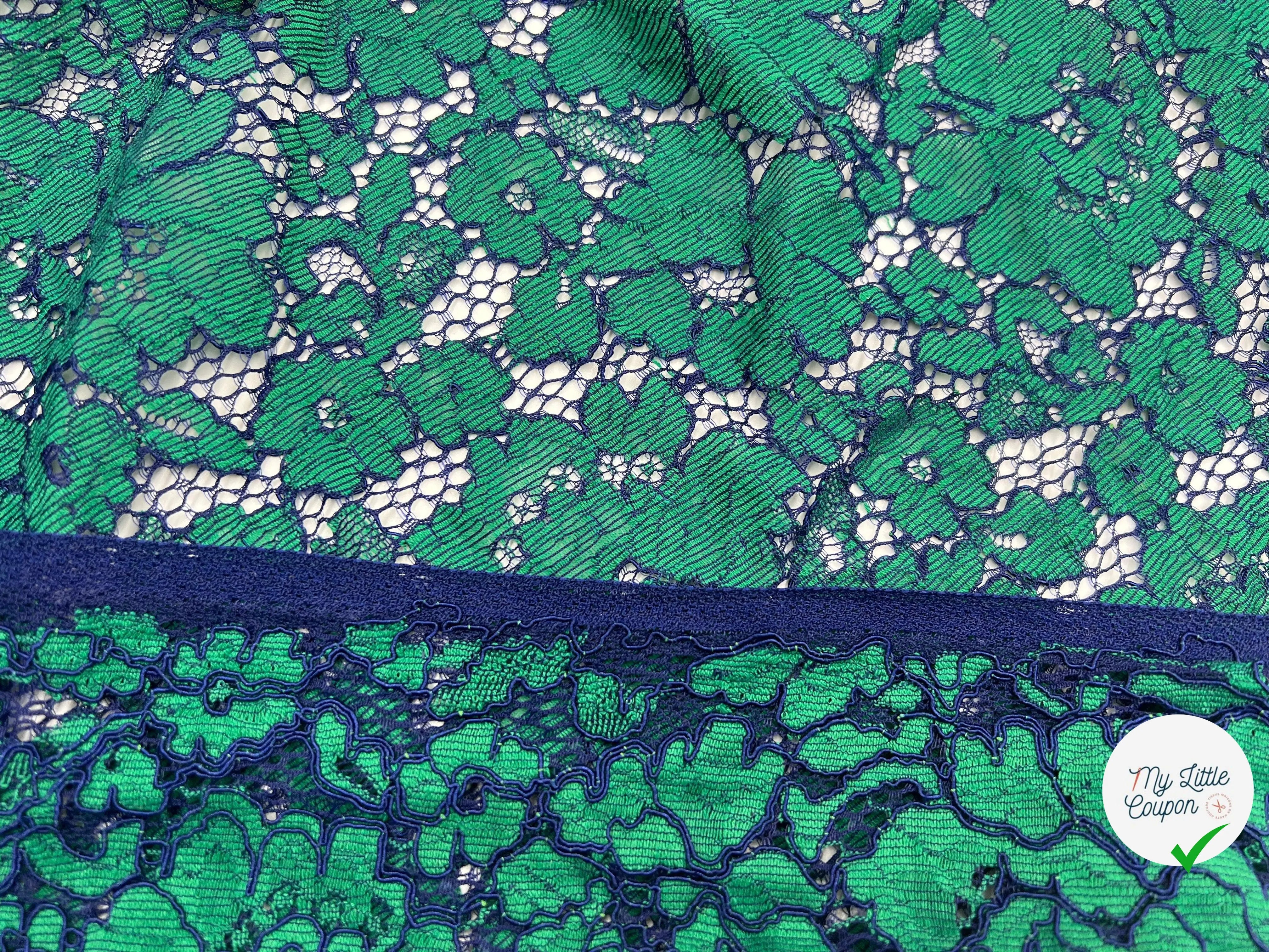 DENTELLE BLUE AND GREEN GARDEN - My Little Coupon - tissu - coudre