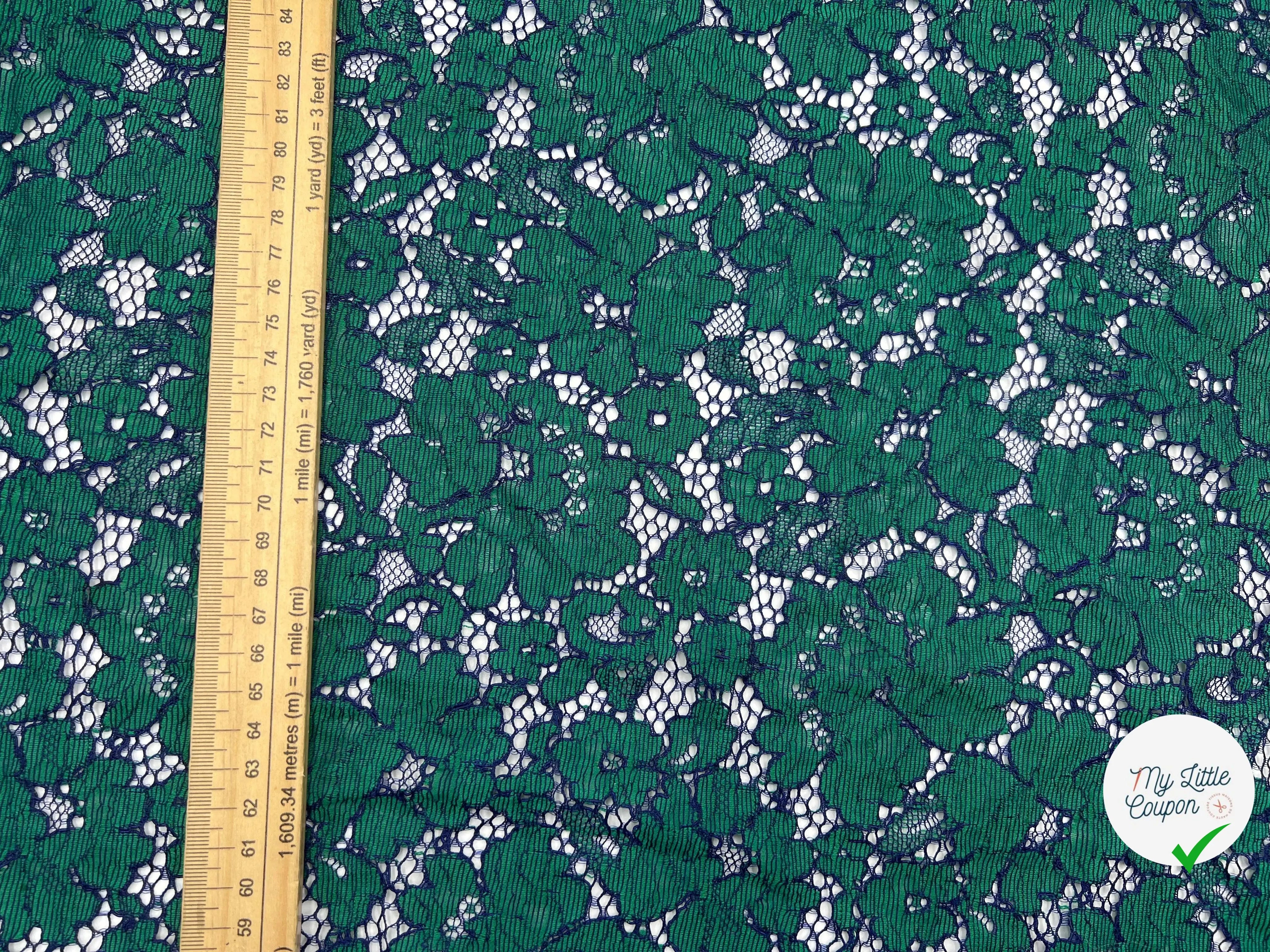 DENTELLE BLUE AND GREEN GARDEN - My Little Coupon - tissu - coudre