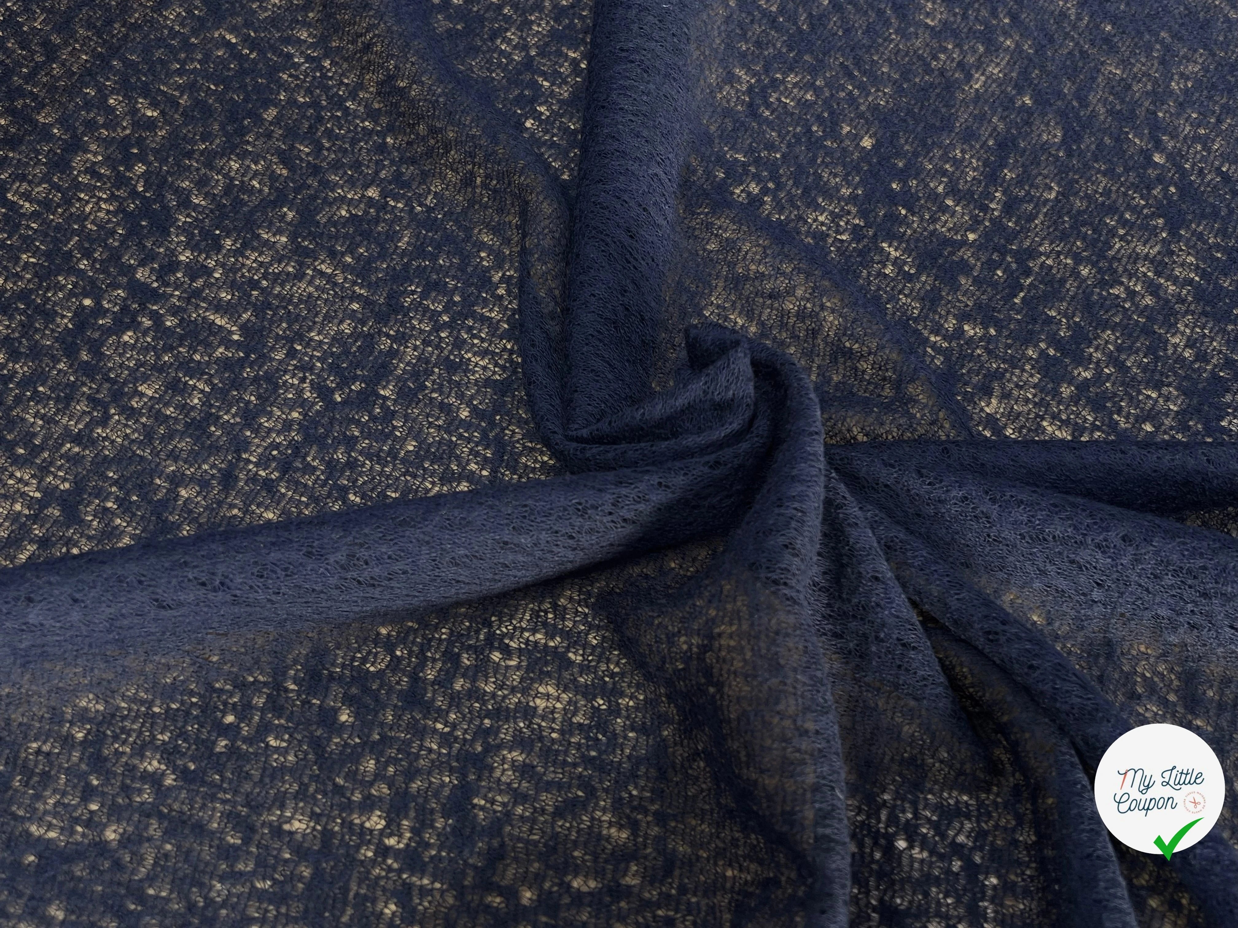 DENTELLE CHARMILLE LAINE MERINOS BLEU MARINE - My Little Coupon