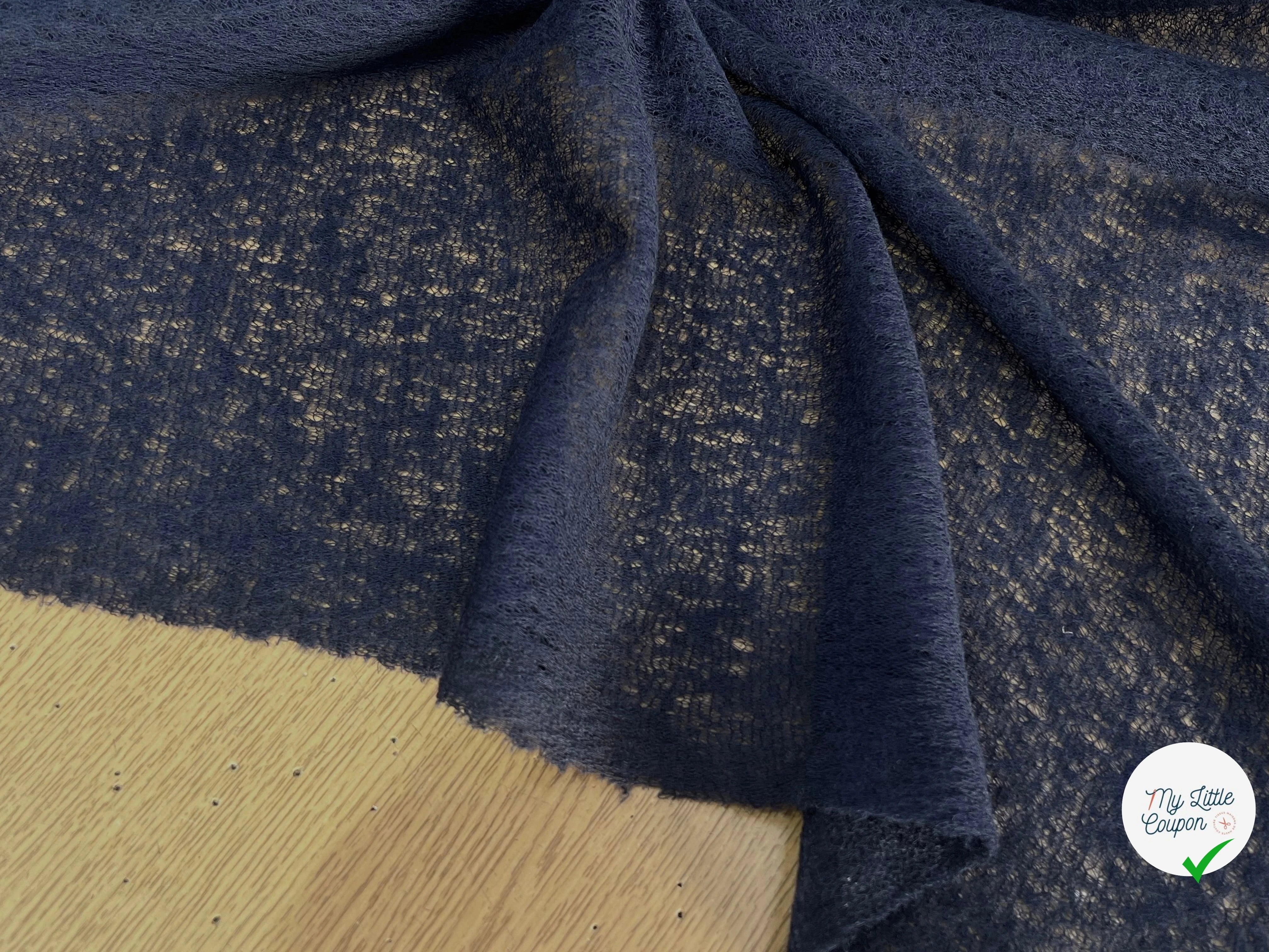 DENTELLE CHARMILLE LAINE MERINOS BLEU MARINE - My Little Coupon