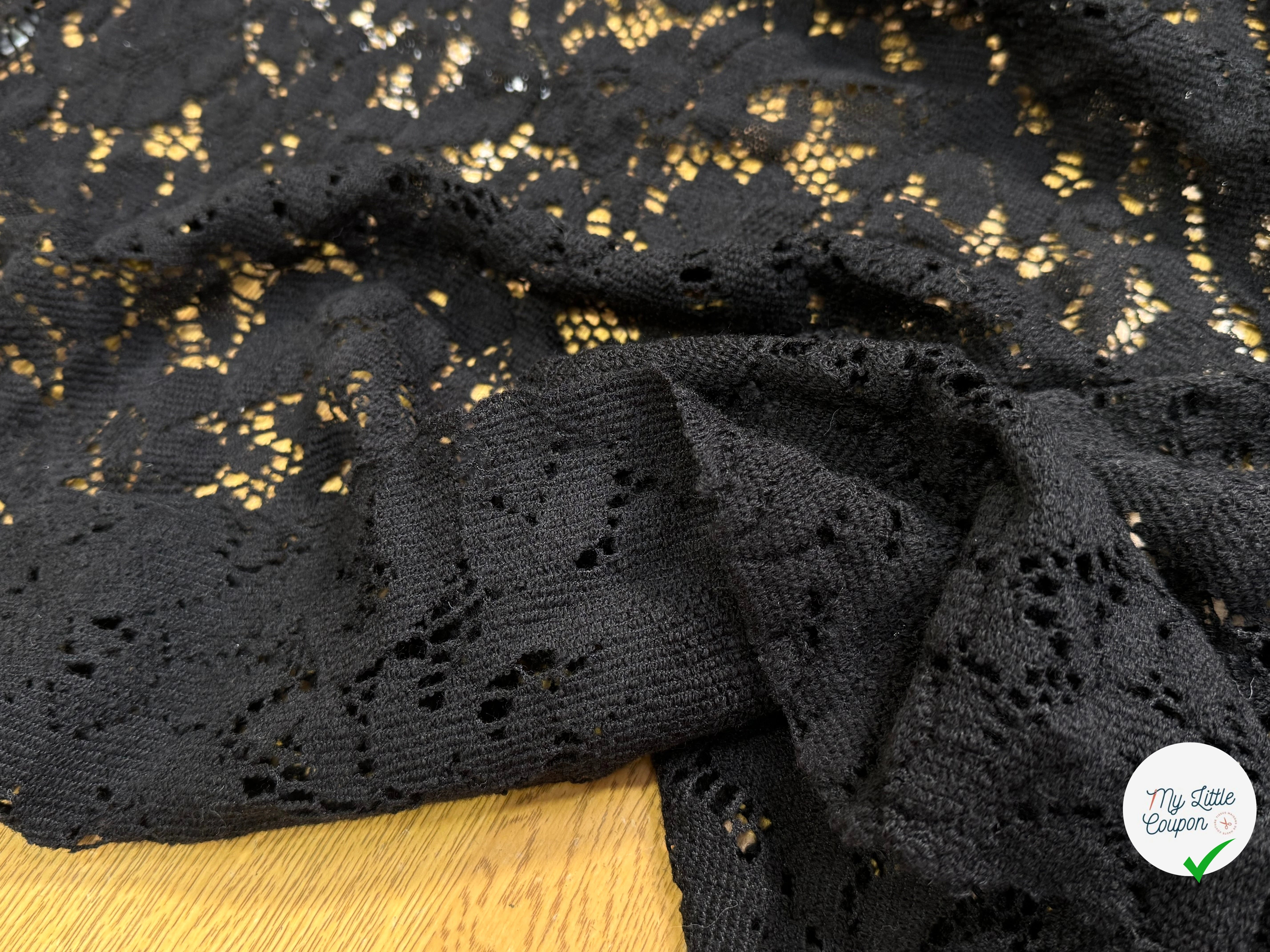 DENTELLE CHARMILLE LAINE STRETCH NOIR ULTRA BELLE - My Little Coupon