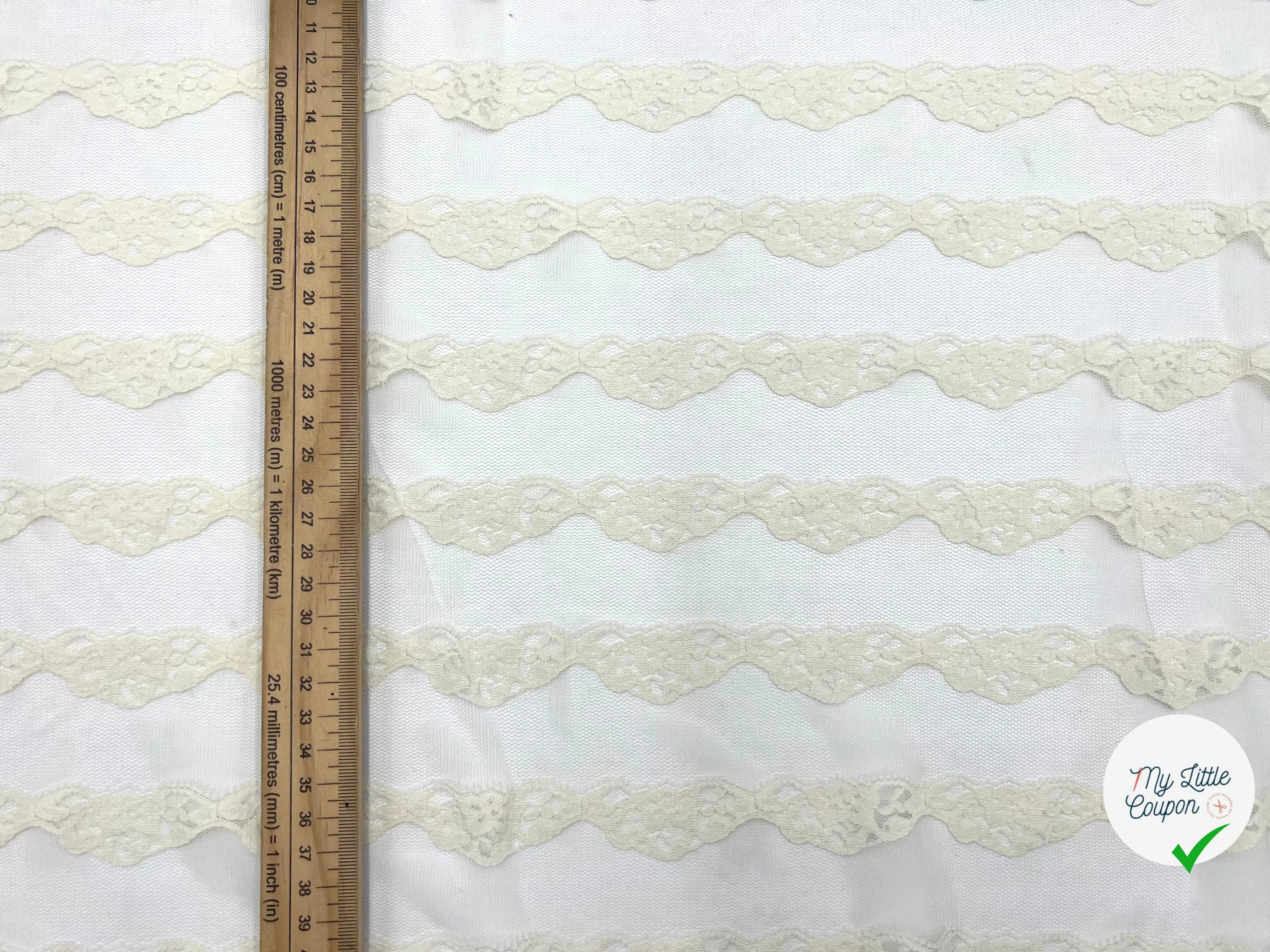 DENTELLE CRÈME VOLANT EN LIGNES - My Little Coupon - tissu - coudre