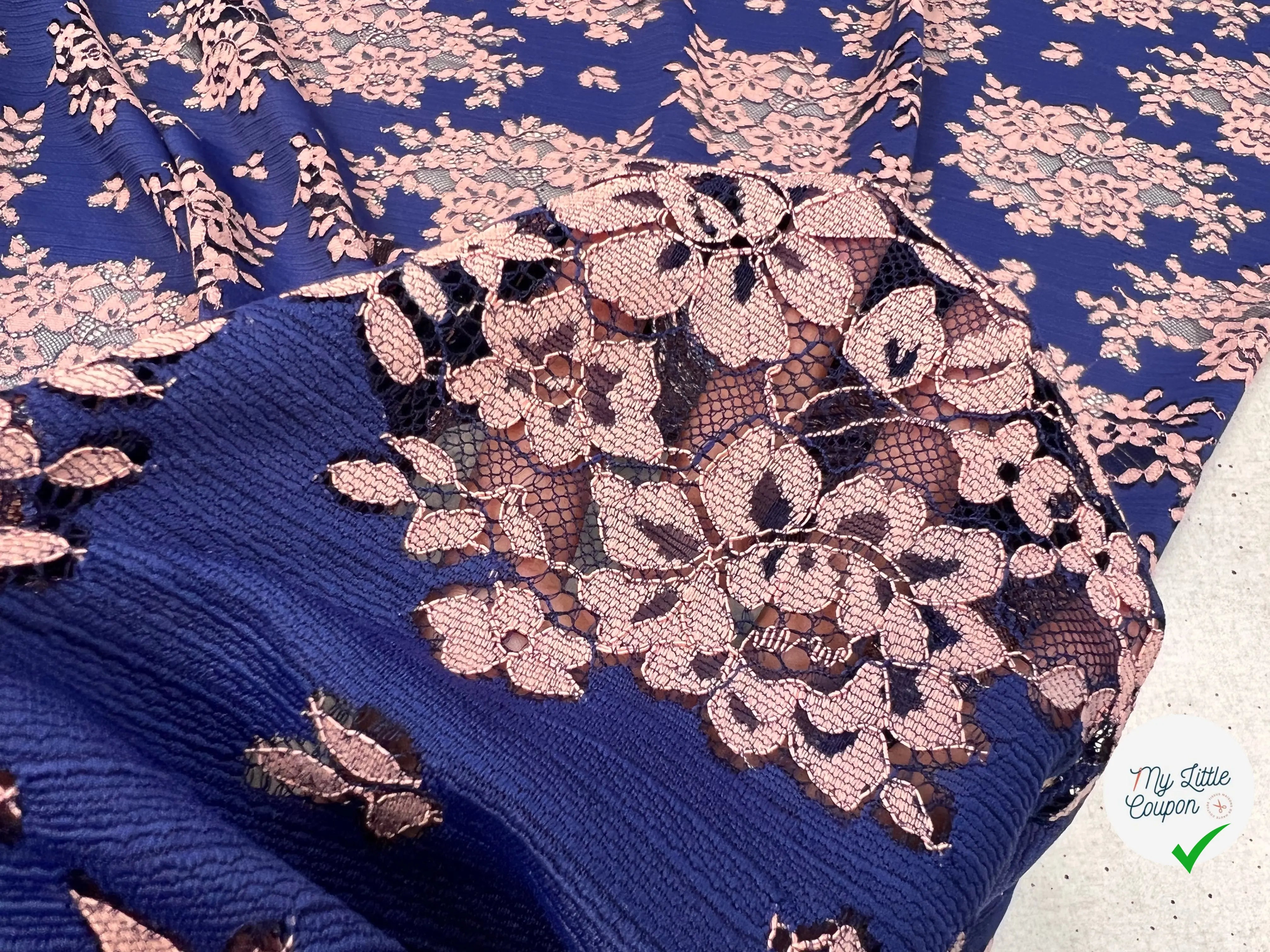 DENTELLE LACE NAVY AND CREAM MSO