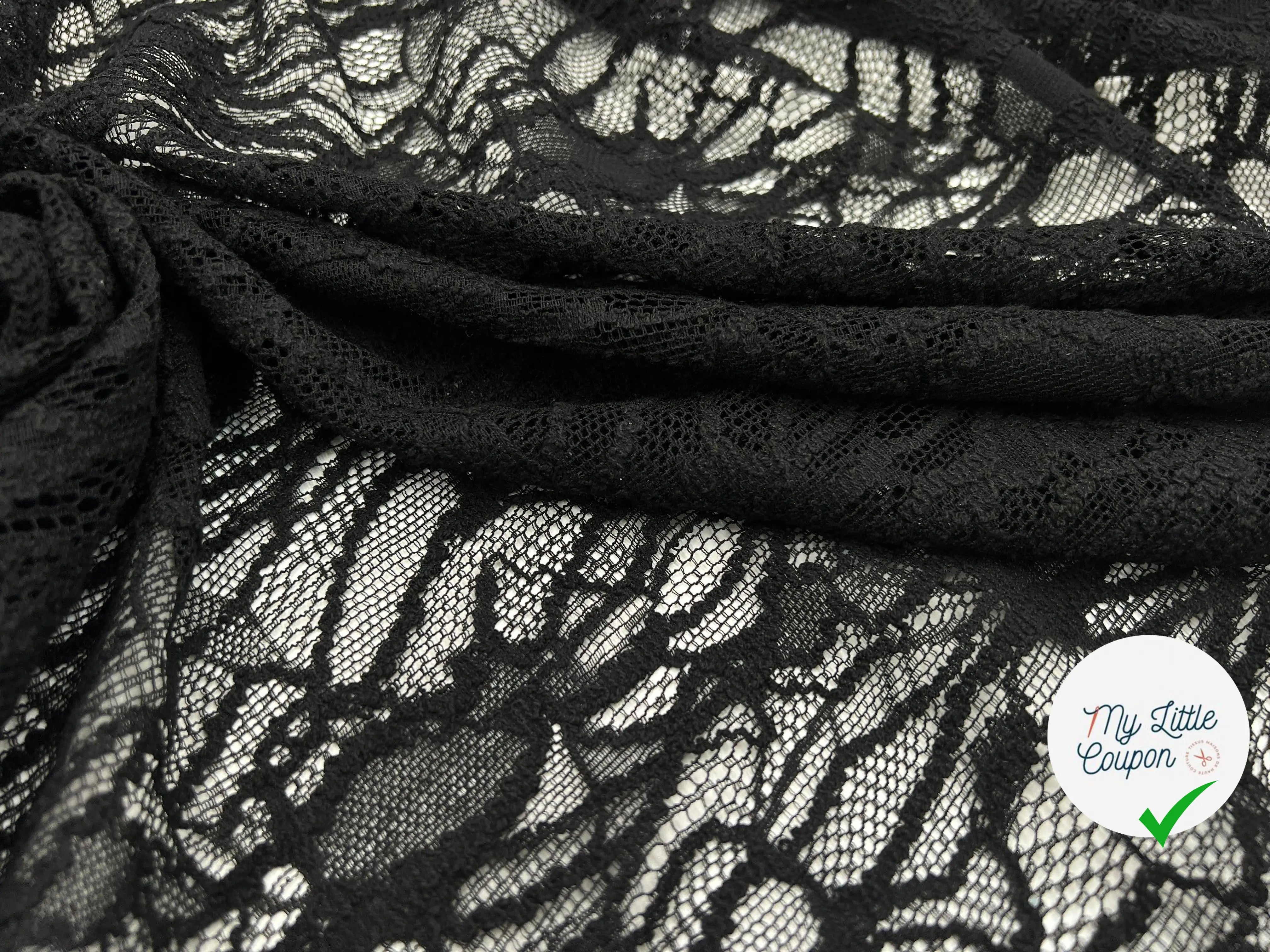 DENTELLE NOIRE JARDIN D'HIVER - My Little Coupon - tissu - coudre