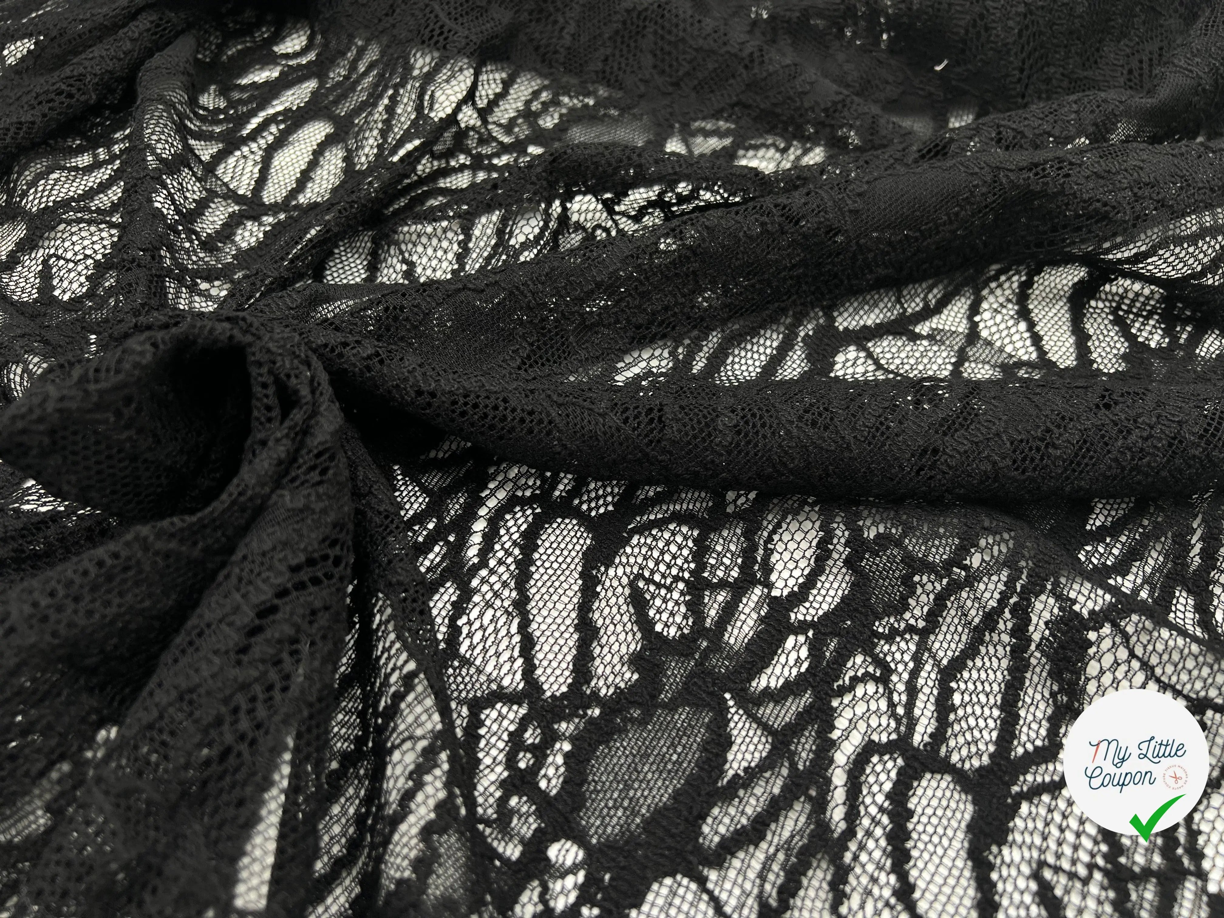 DENTELLE NOIRE JARDIN D'HIVER - My Little Coupon - tissu - coudre