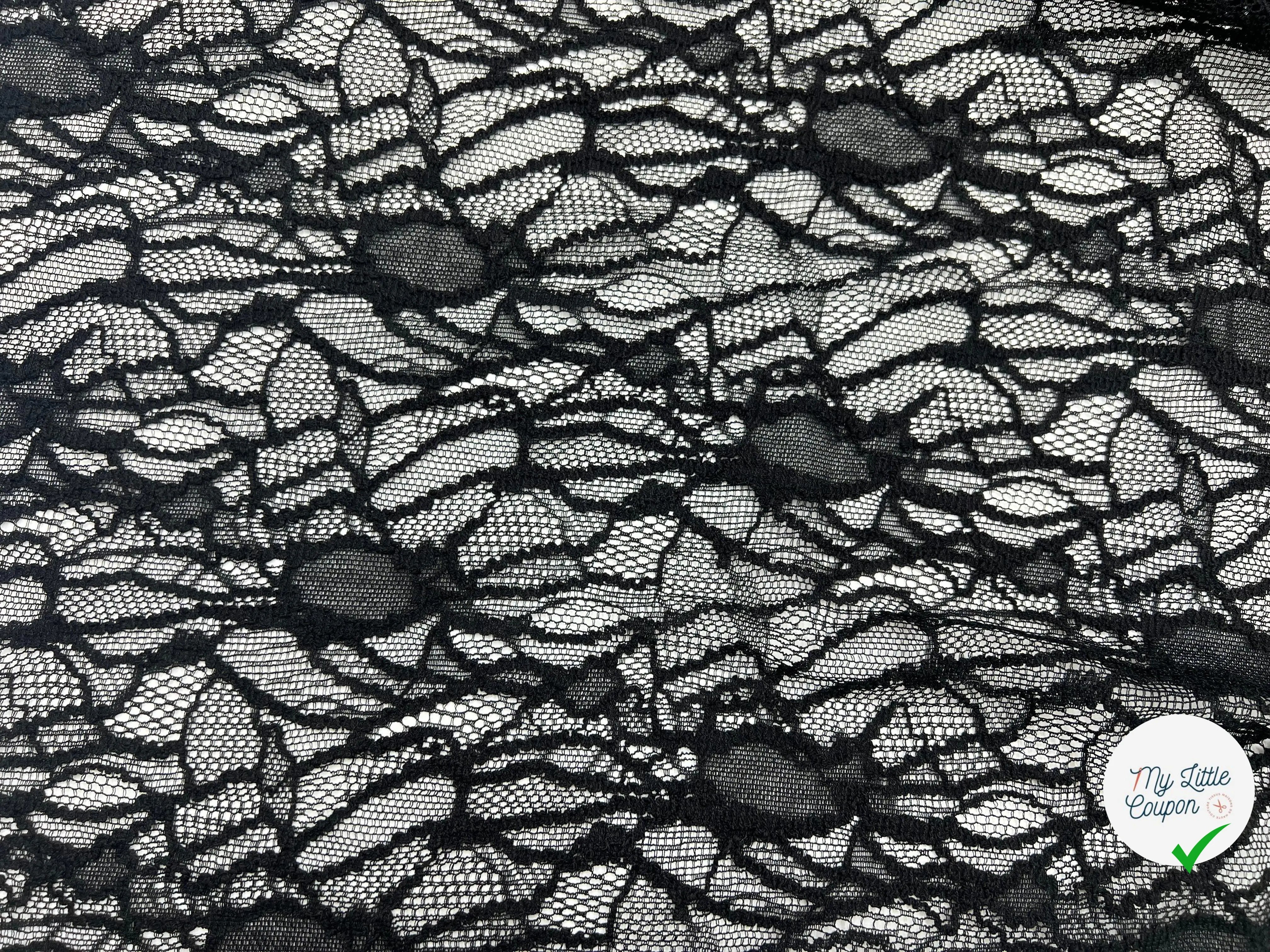 DENTELLE NOIRE JARDIN D'HIVER - My Little Coupon - tissu - coudre