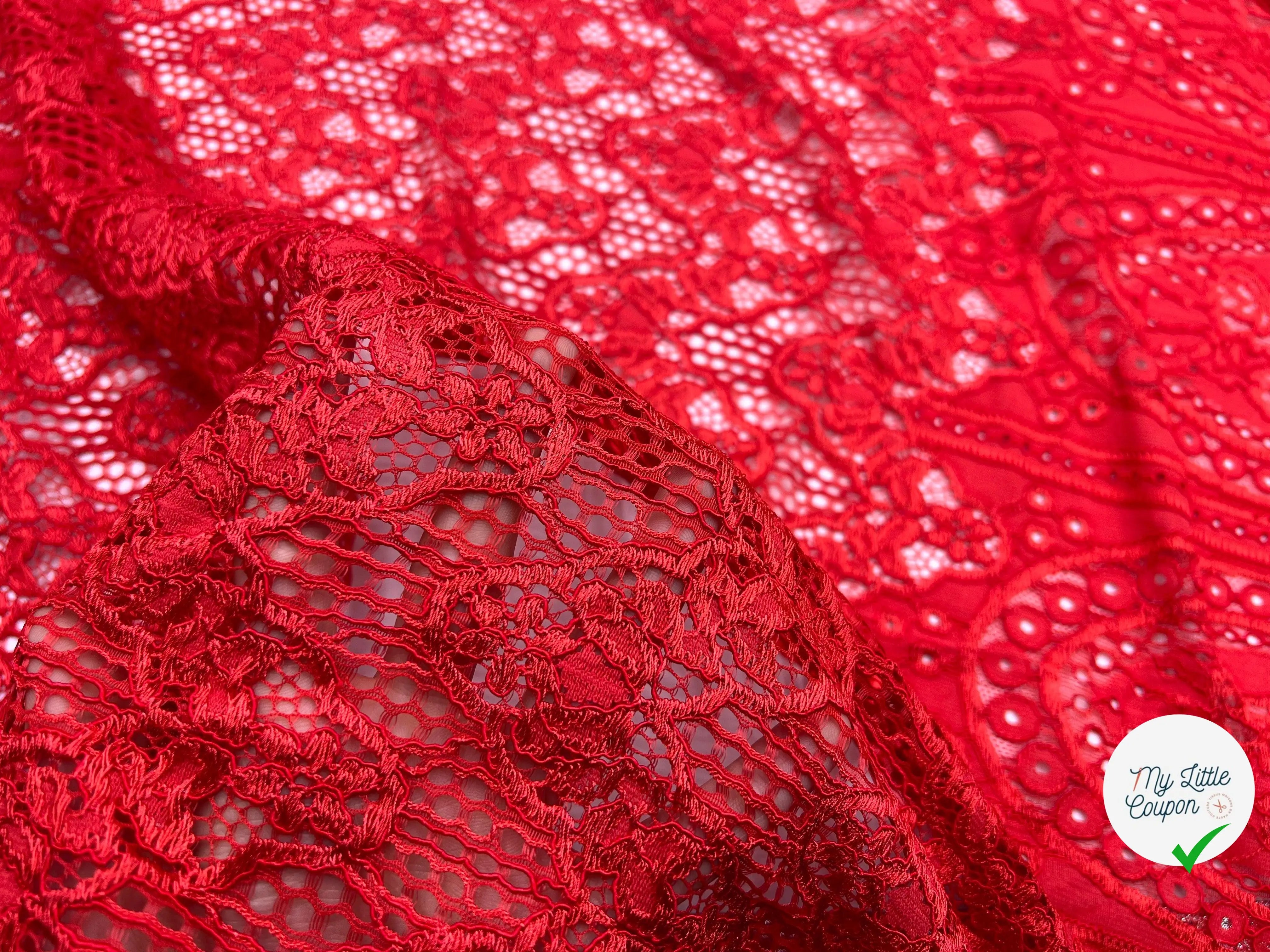 DENTELLE ORANGE FLASHY - My Little Coupon - tissu - coudre