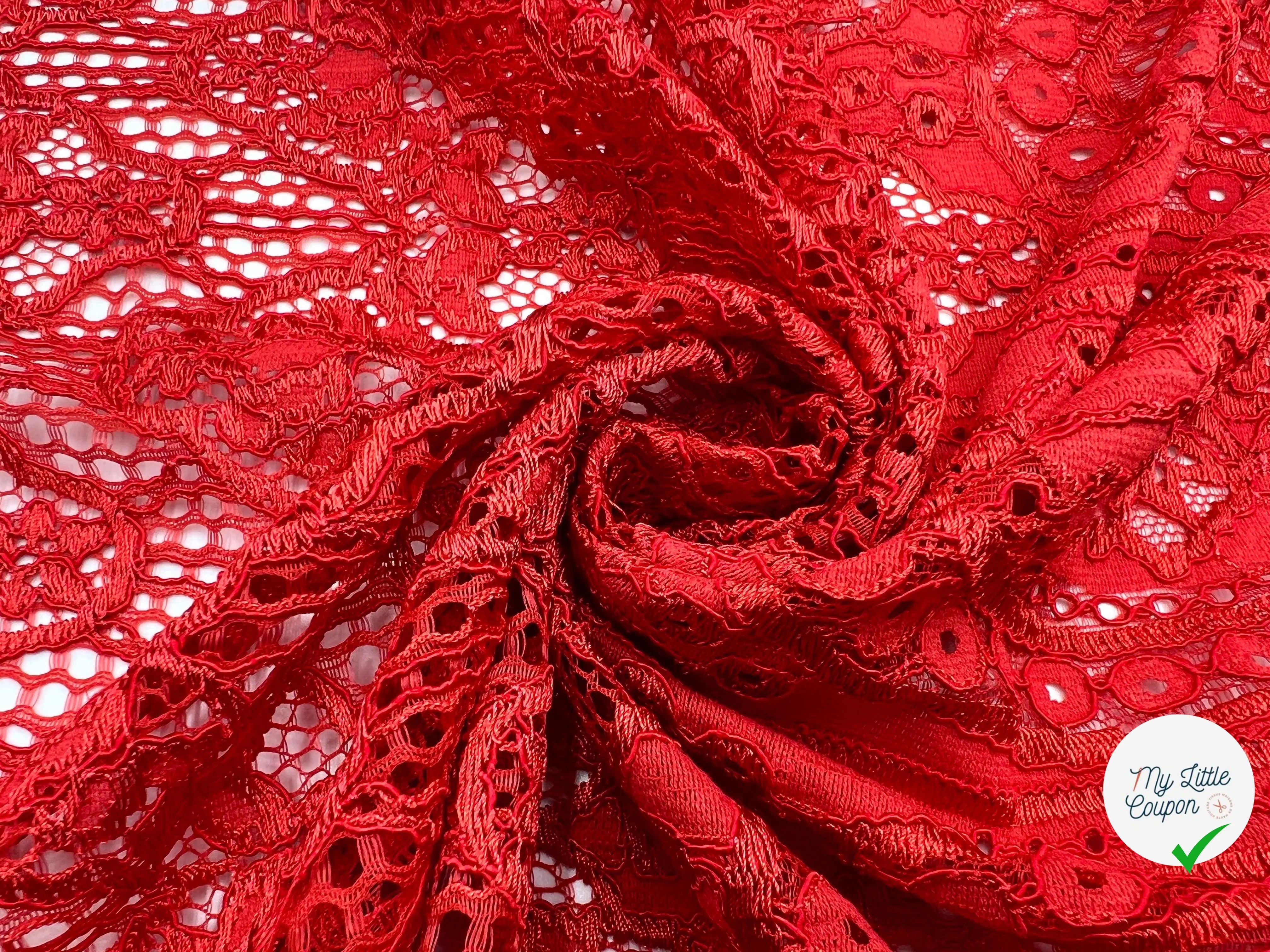 DENTELLE ORANGE FLASHY - My Little Coupon - tissu - coudre