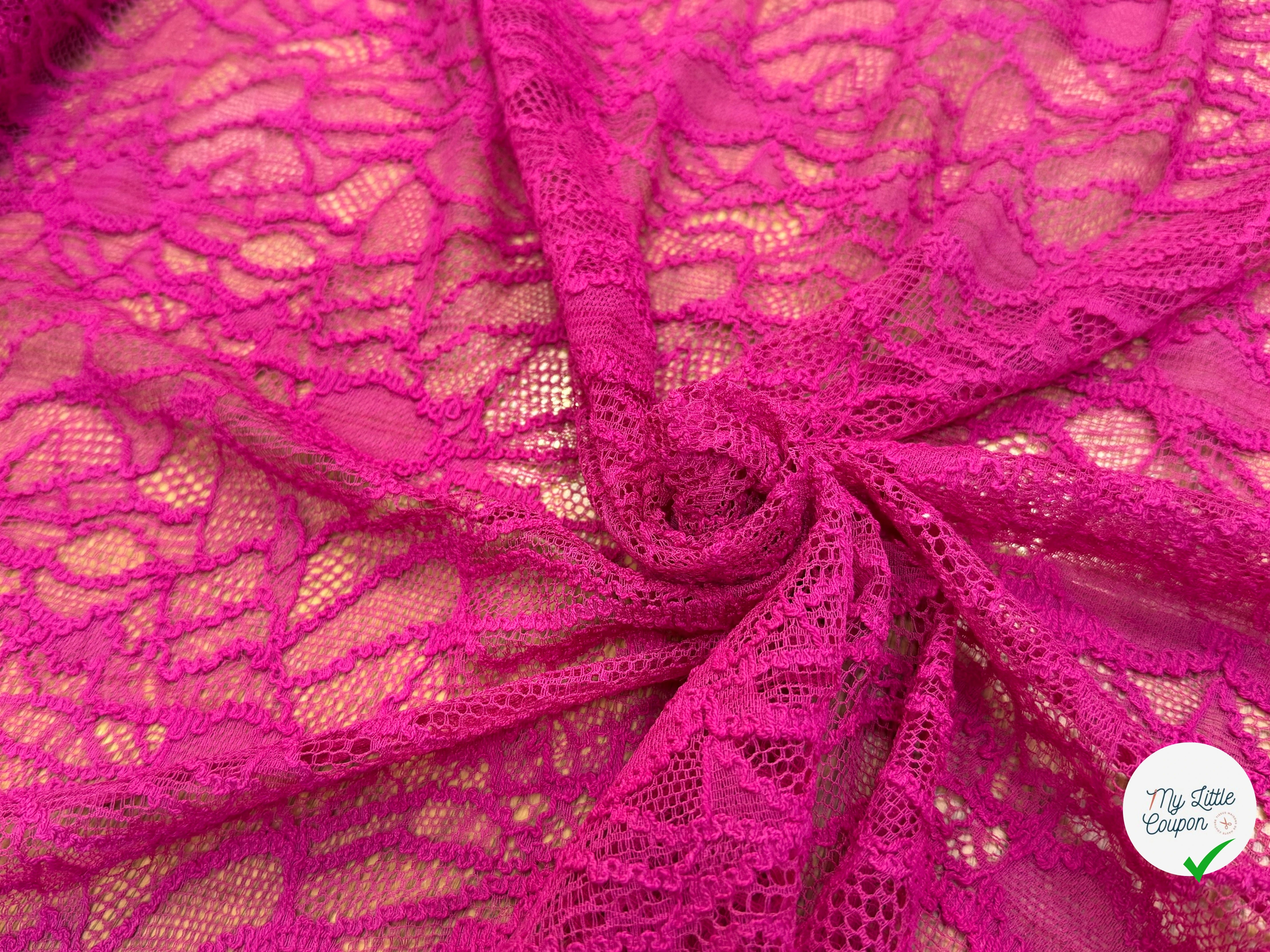 DENTELLE POLYCOTON STRETCH ROSE - My Little Coupon