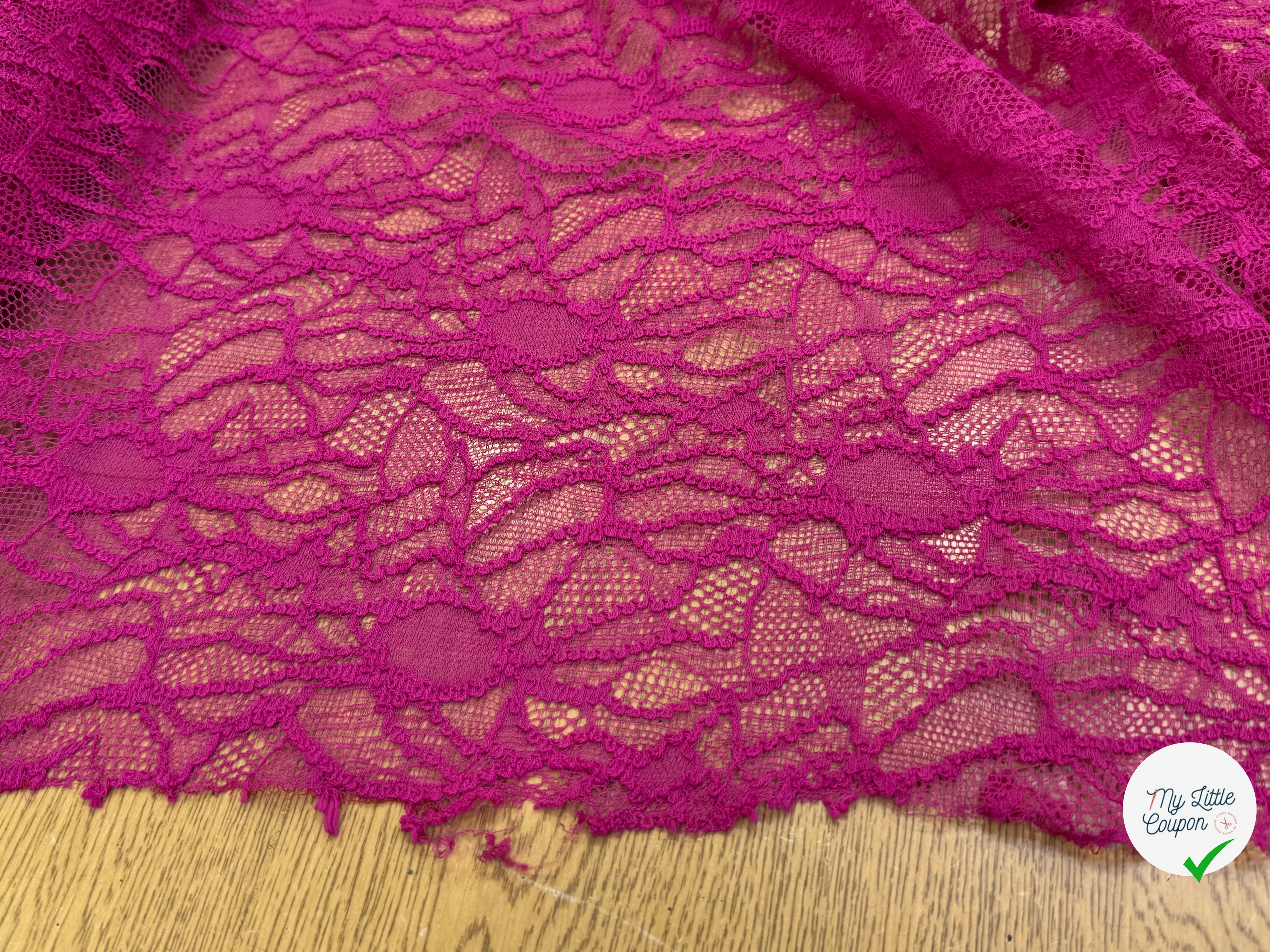 DENTELLE POLYCOTON STRETCH ROSE - My Little Coupon