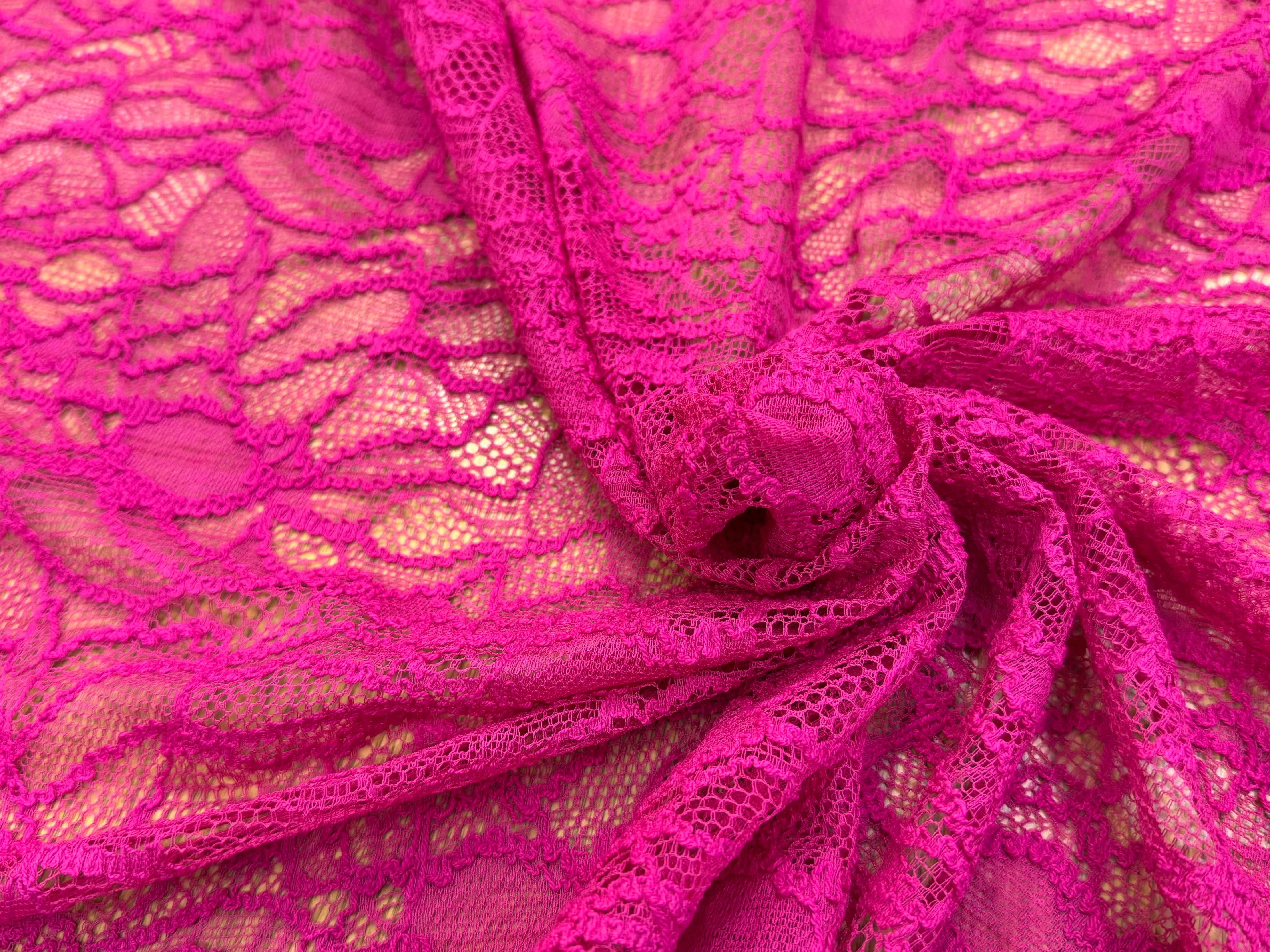 DENTELLE POLYCOTON STRETCH ROSE - My Little Coupon
