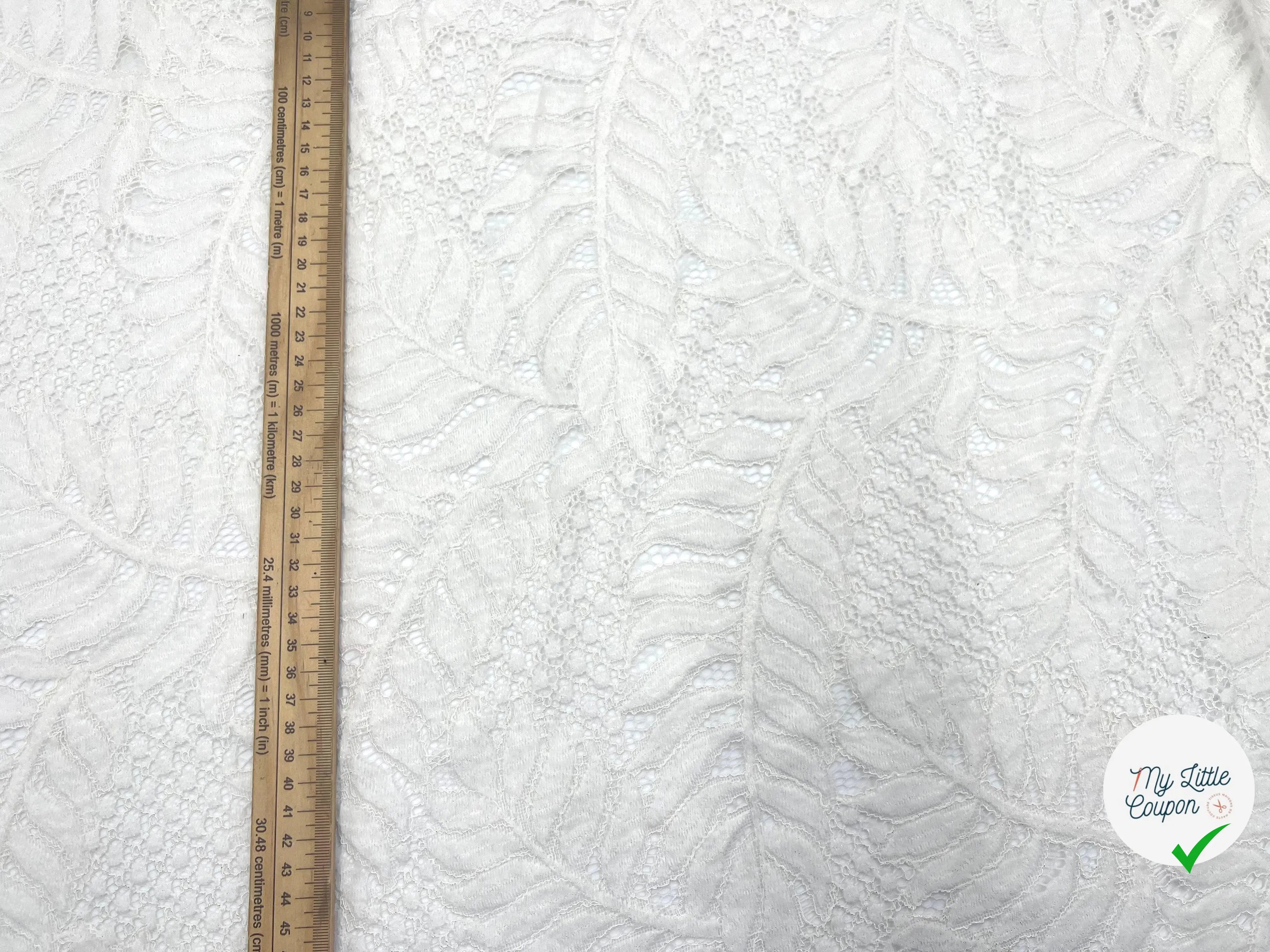 DENTELLE VELOURS BLANC PALERME - My Little Coupon - tissu - coudre