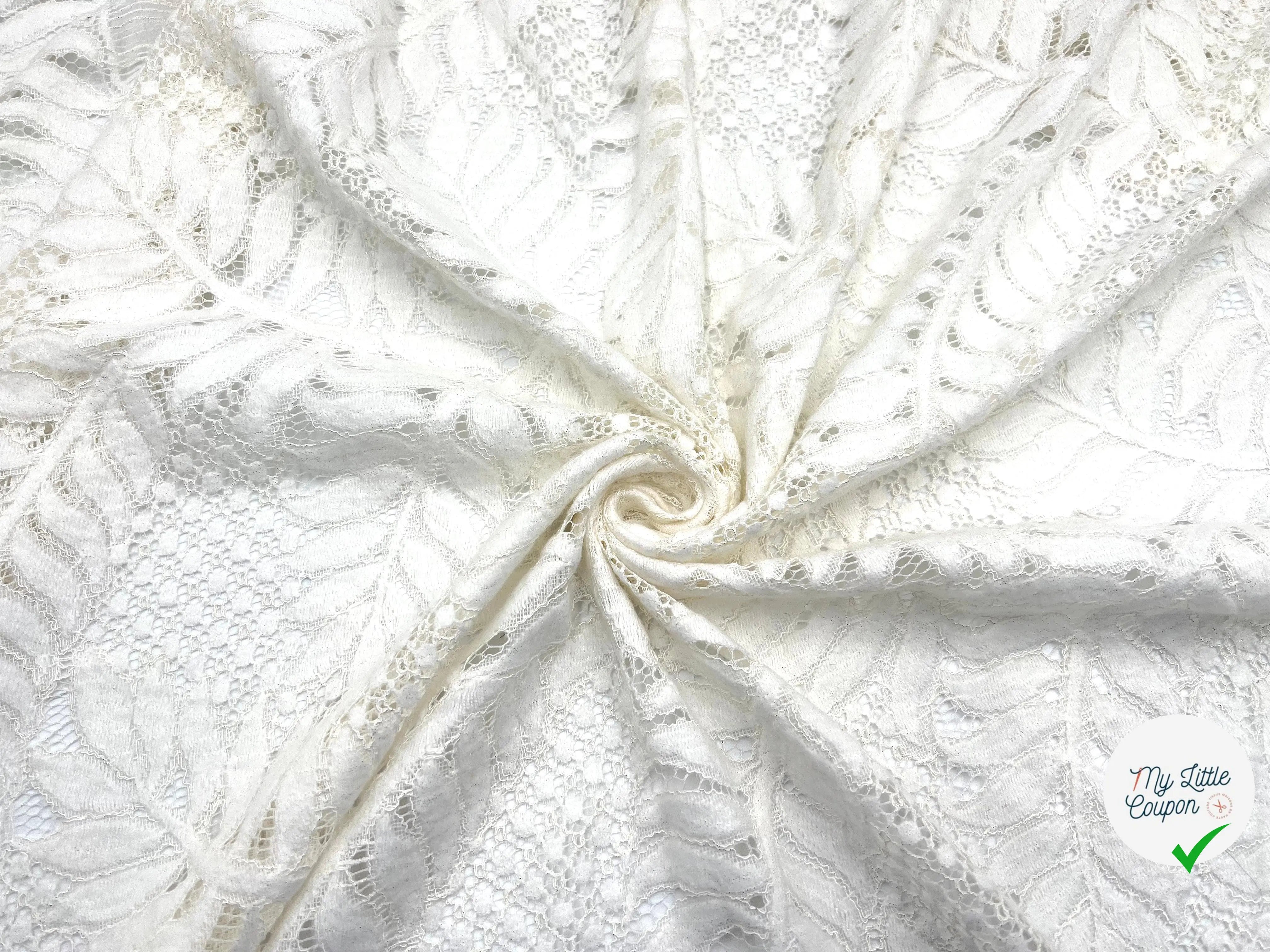 DENTELLE VELOURS BLANC PALERME - My Little Coupon - tissu - coudre