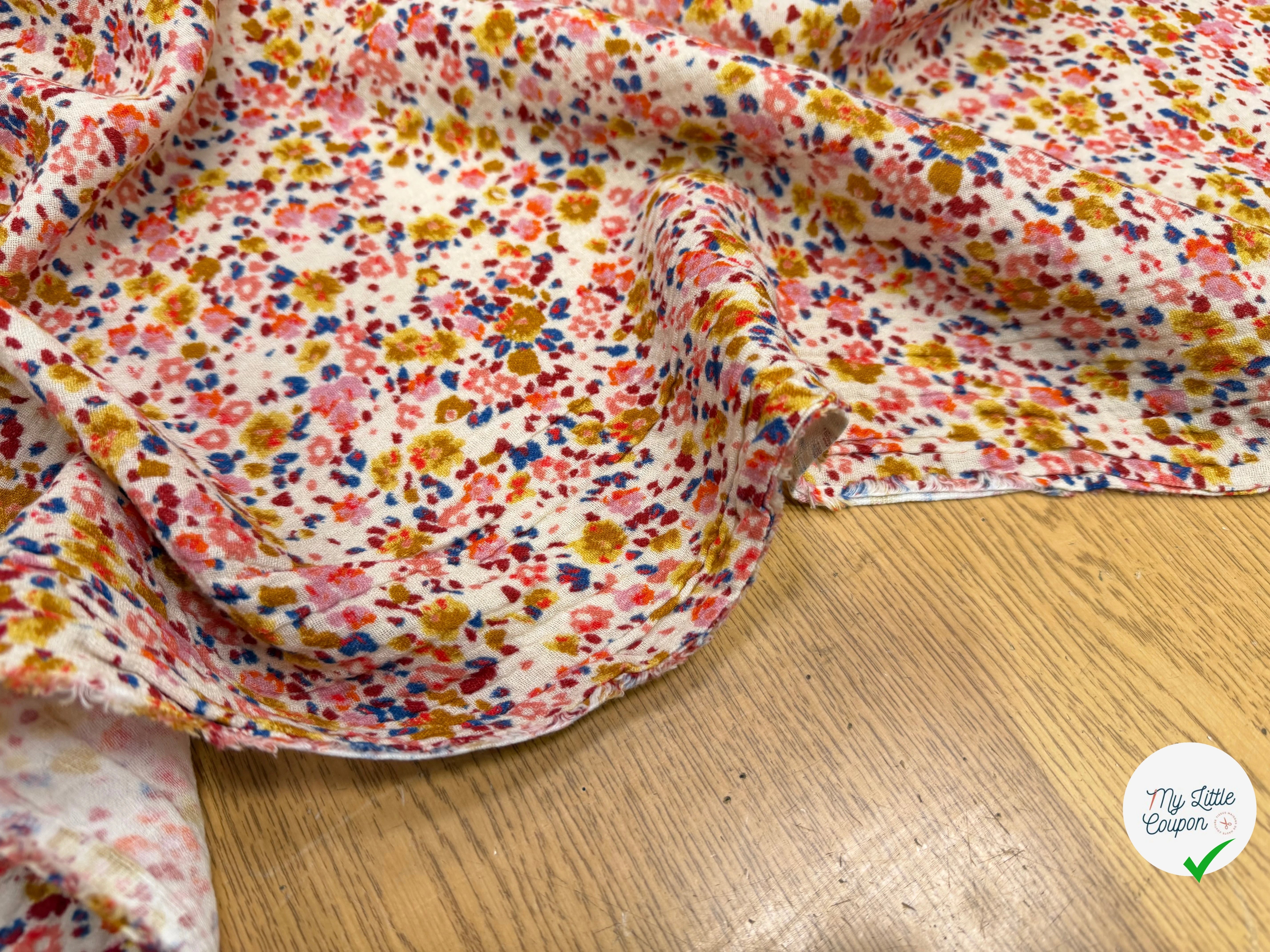DOUBLE GAZE COTON COULEURS JOYEUSES - My Little Coupon