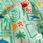 DOUBLE GAZE DE COTON ANIMAUX BLANC CASSÉ - My Little Coupon