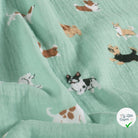 DOUBLE GAZE DE COTON CHIENS BLEU BÉBÉ - My Little Coupon