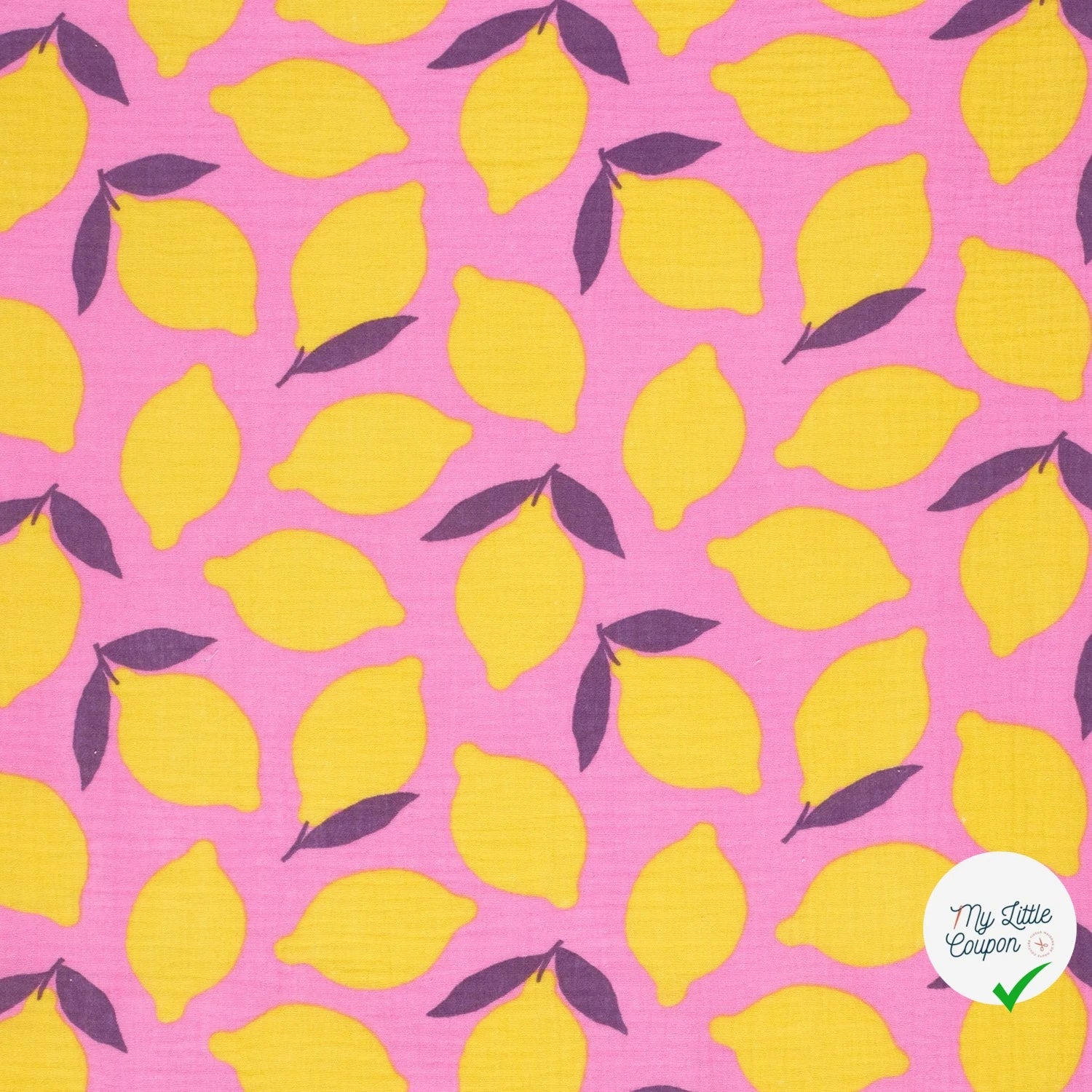 DOUBLE GAZE DE COTON CITRONS ROSE - My Little Coupon