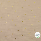 DOUBLE GAZE DE COTON CŒURS BEIGE - My Little Coupon