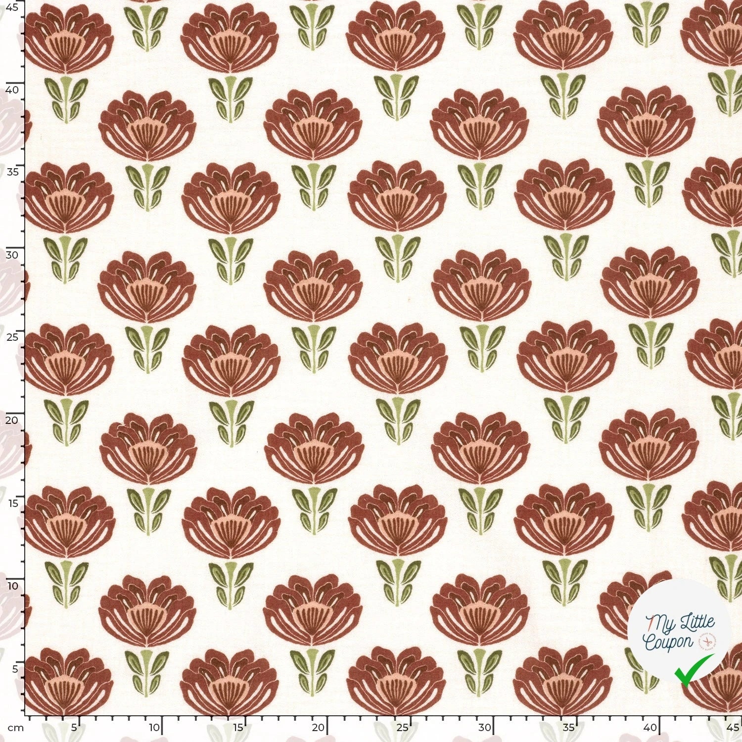 DOUBLE GAZE DE COTON FLEURS FOND BLANC - My Little Coupon