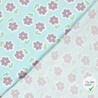 DOUBLE GAZE DE COTON FLEURS GLACE BLEU - My Little Coupon