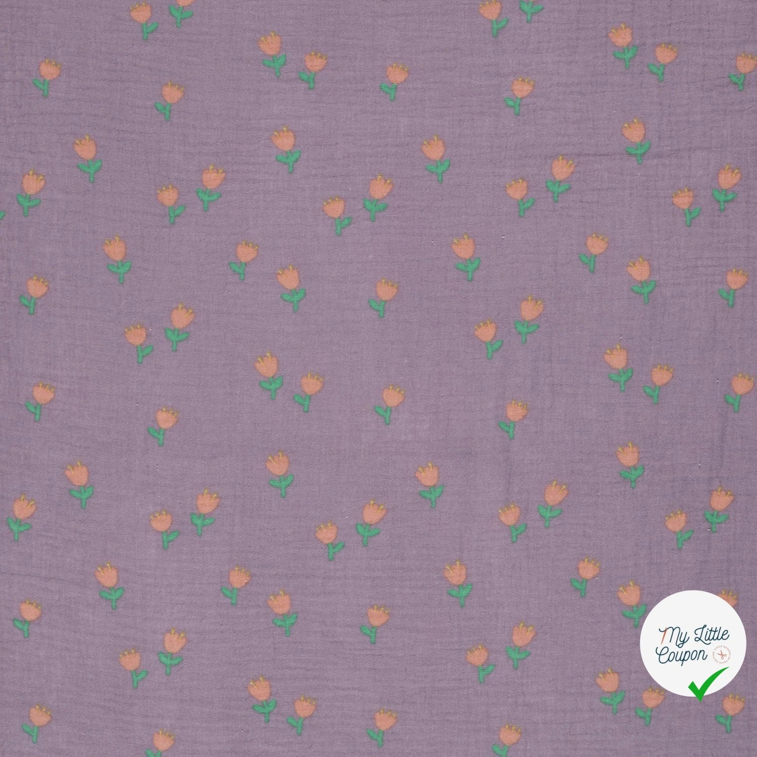 DOUBLE GAZE DE COTON FLEURS LILAS - My Little Coupon