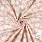DOUBLE GAZE DE COTON FLEURS ROSE CLAIR - My Little Coupon