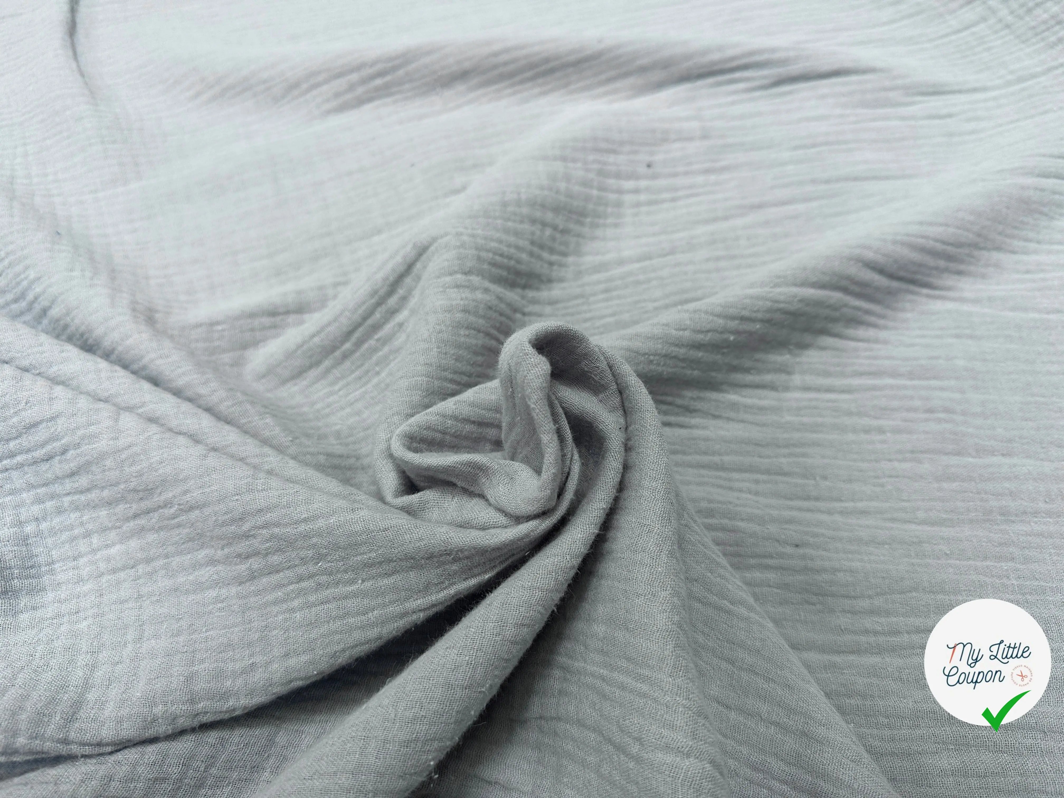 DOUBLE GAZE DE COTON GRIS PERLE - My Little Coupon