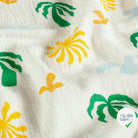 DOUBLE GAZE DE COTON PALMIER BLANC CASSÉ - My Little Coupon