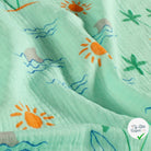 DOUBLE GAZE DE COTON PALMIER MENTHE - My Little Coupon
