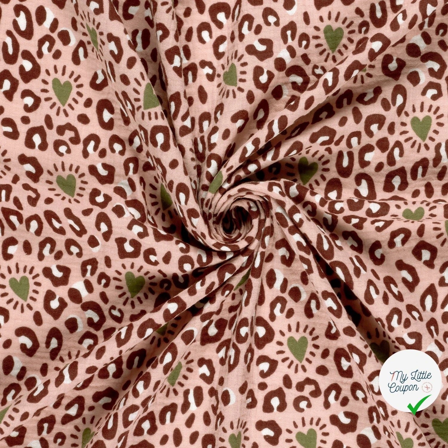 DOUBLE GAZE DE COTON PANTHÈRE ROSE CLAIR - My Little Coupon