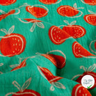 DOUBLE GAZE DE COTON POMMES MENTHE FONCÉE - My Little Coupon