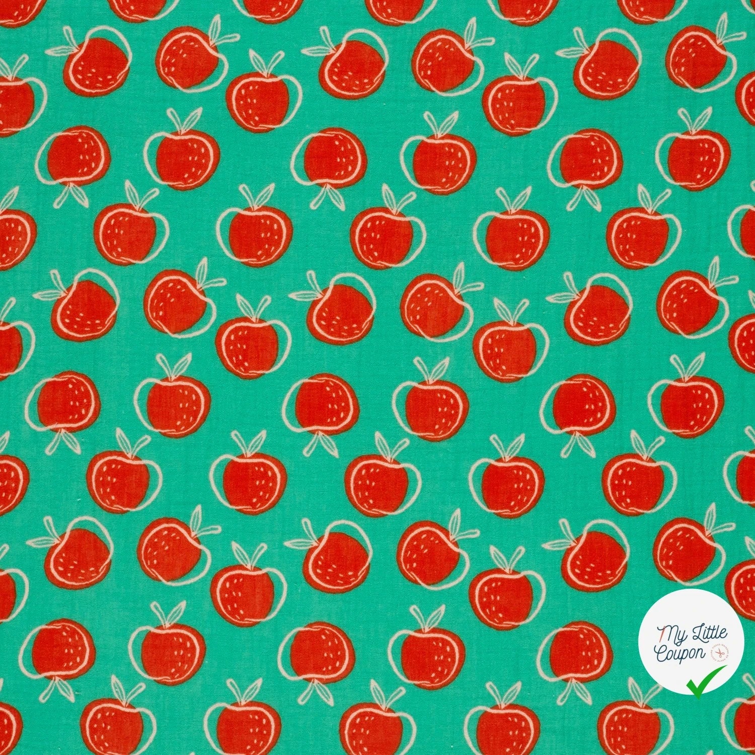 DOUBLE GAZE DE COTON POMMES MENTHE FONCÉE - My Little Coupon