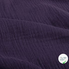 Double gaze de coton unie aubergine