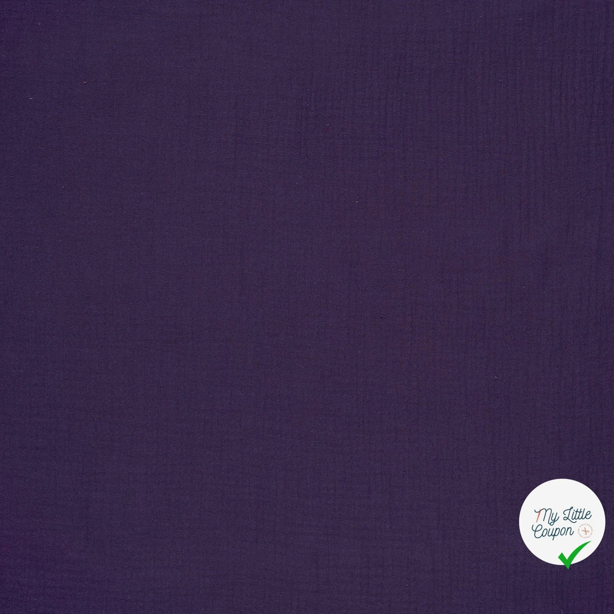 Double gaze de coton unie aubergine