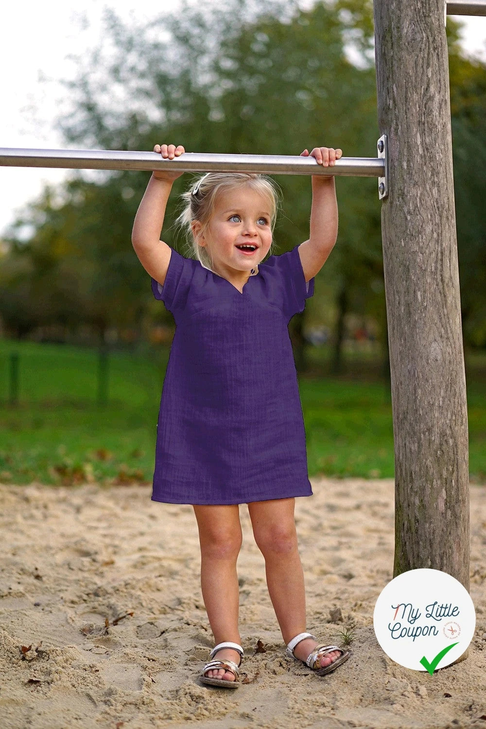 Double gaze de coton unie aubergine