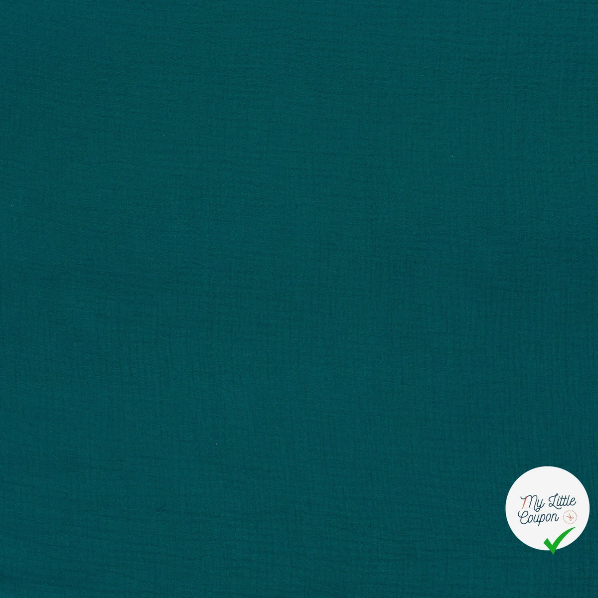 Double gaze de coton unie bleu canard