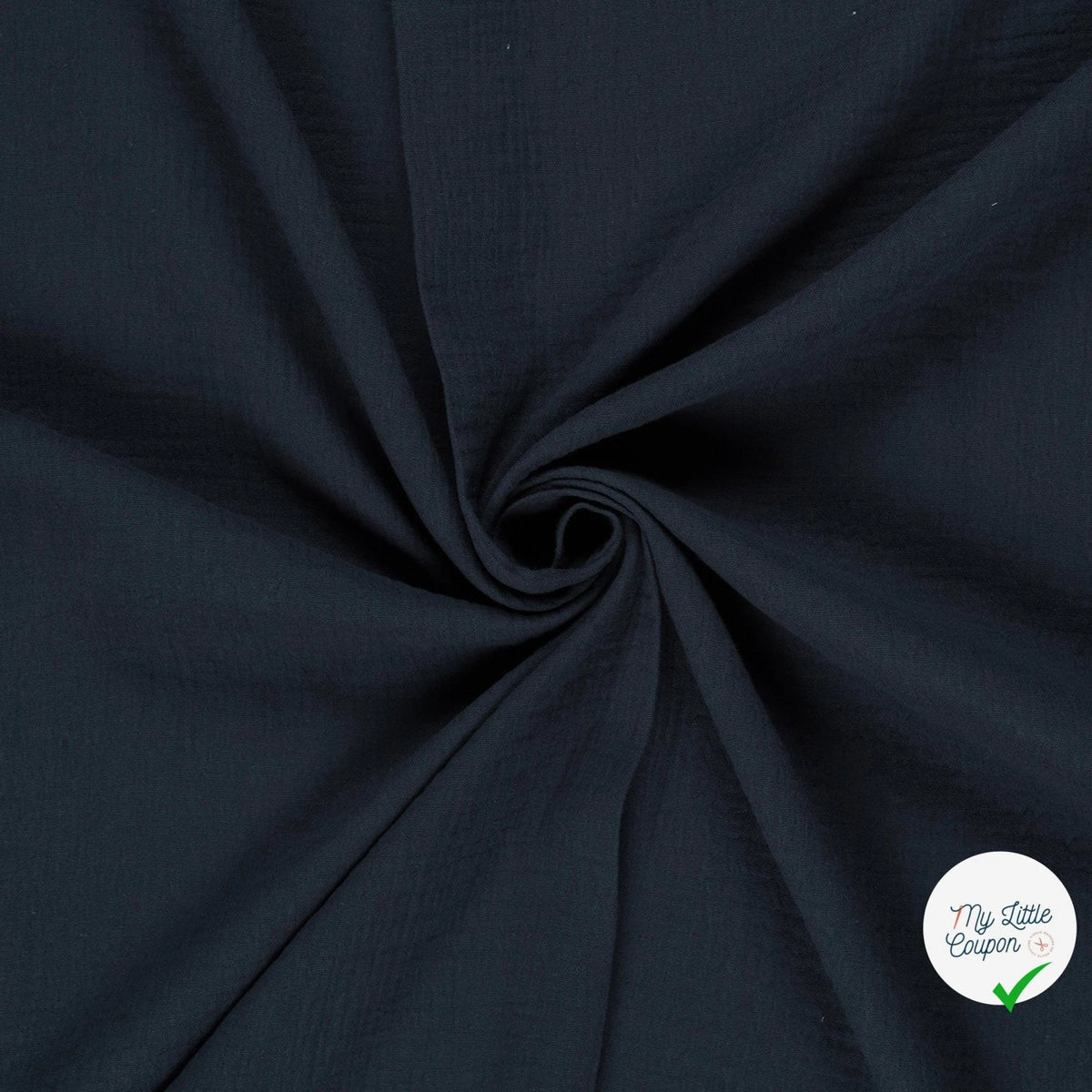 Double gaze de coton unie bleu marine
