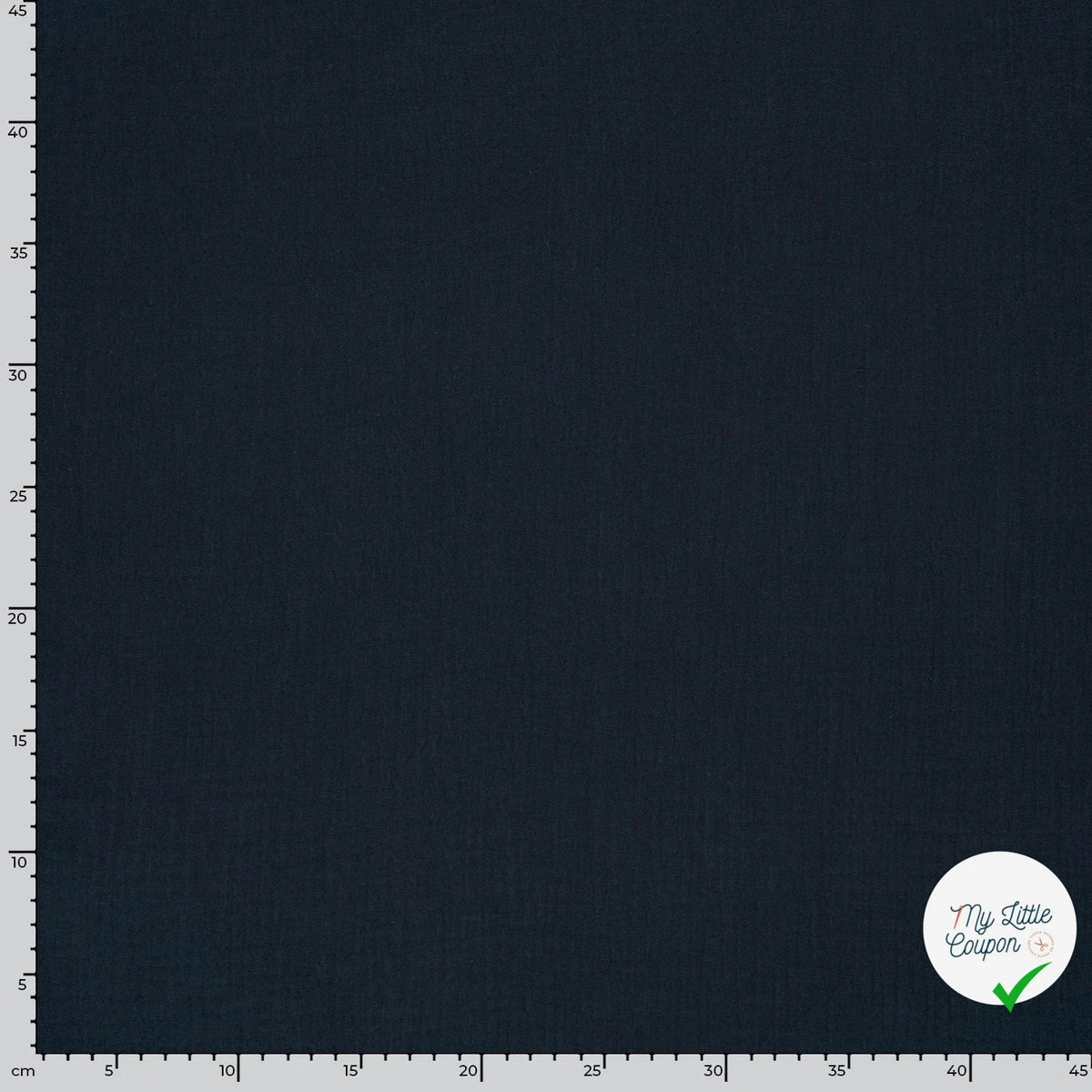 Double gaze de coton unie bleu marine