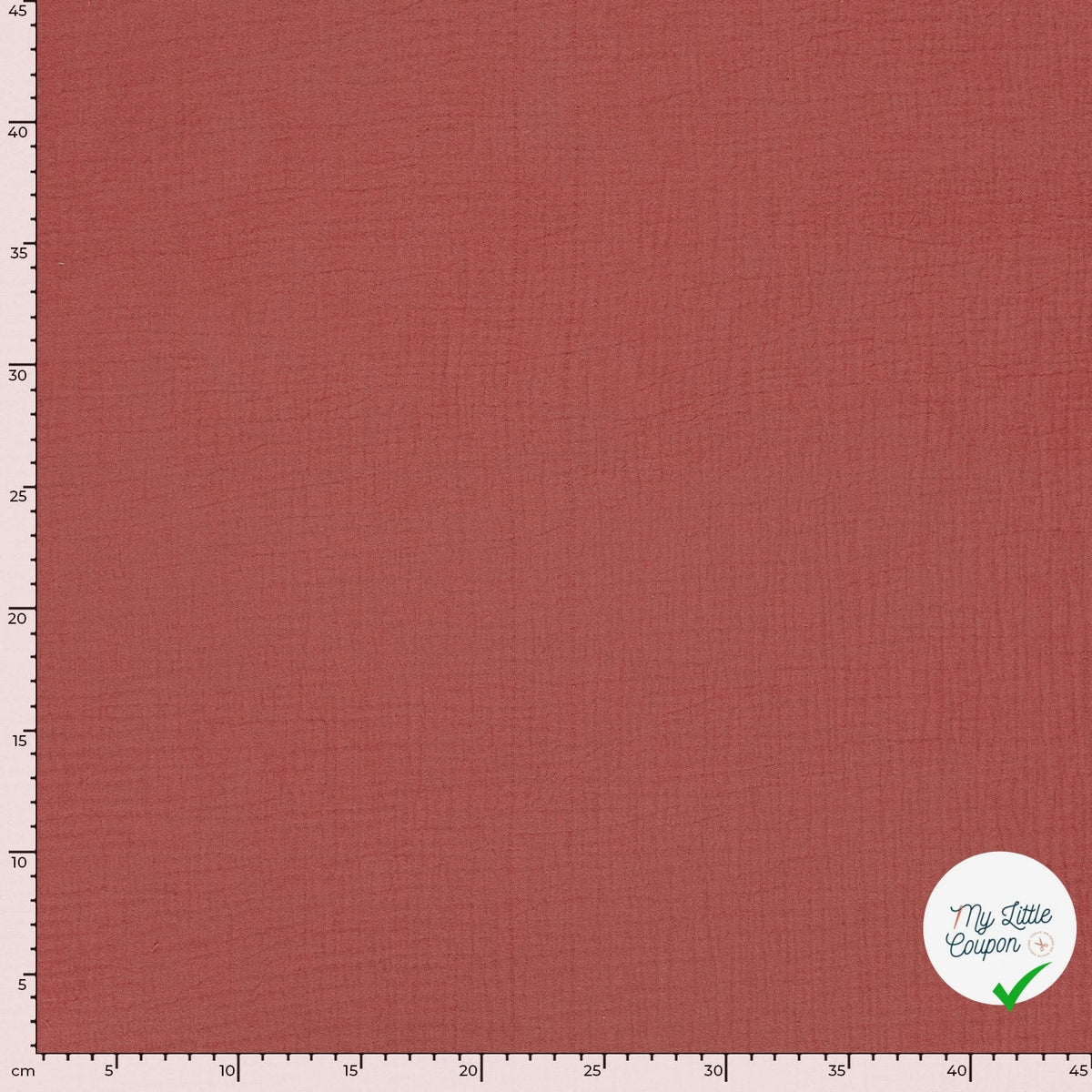 DOUBLE GAZE DE COTON UNIE BOIS DE ROSE - My Little Coupon