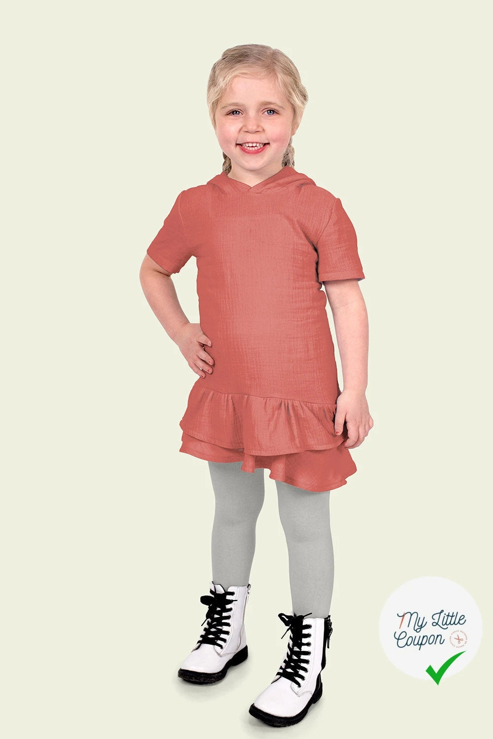 DOUBLE GAZE DE COTON UNIE BOIS DE ROSE - My Little Coupon