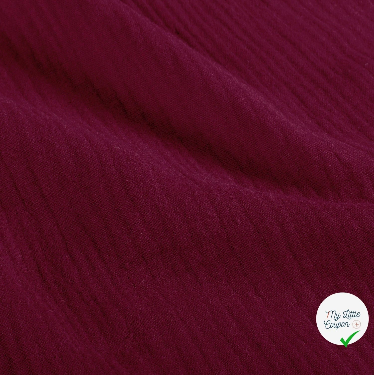 Double gaze de coton unie bordeaux